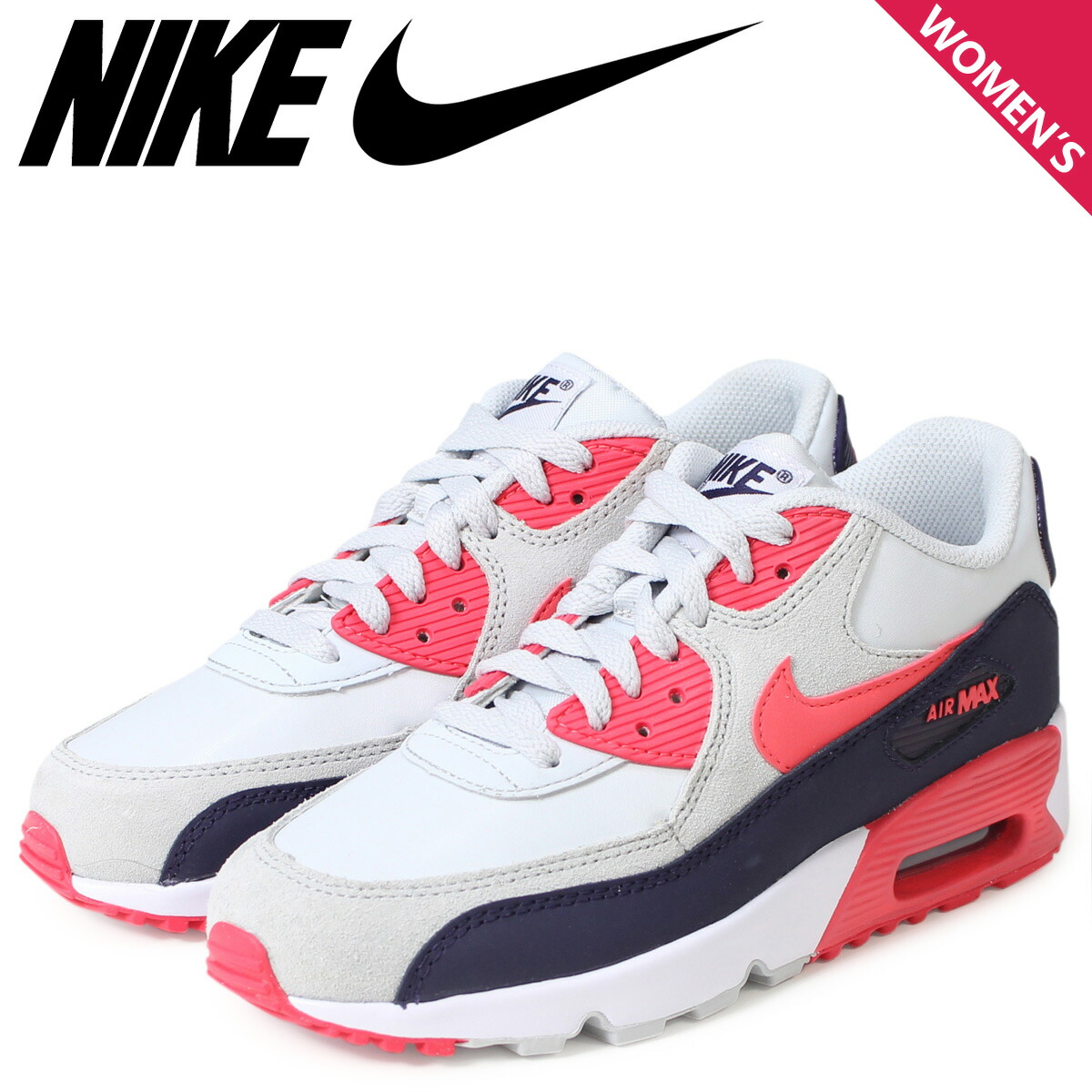 楽天市場 ナイキ エアマックス レディース Nike スニーカー Air Max 90 Ltr Gs エア マックス 3376 005 靴 プラチナ シュガーオンラインショップ