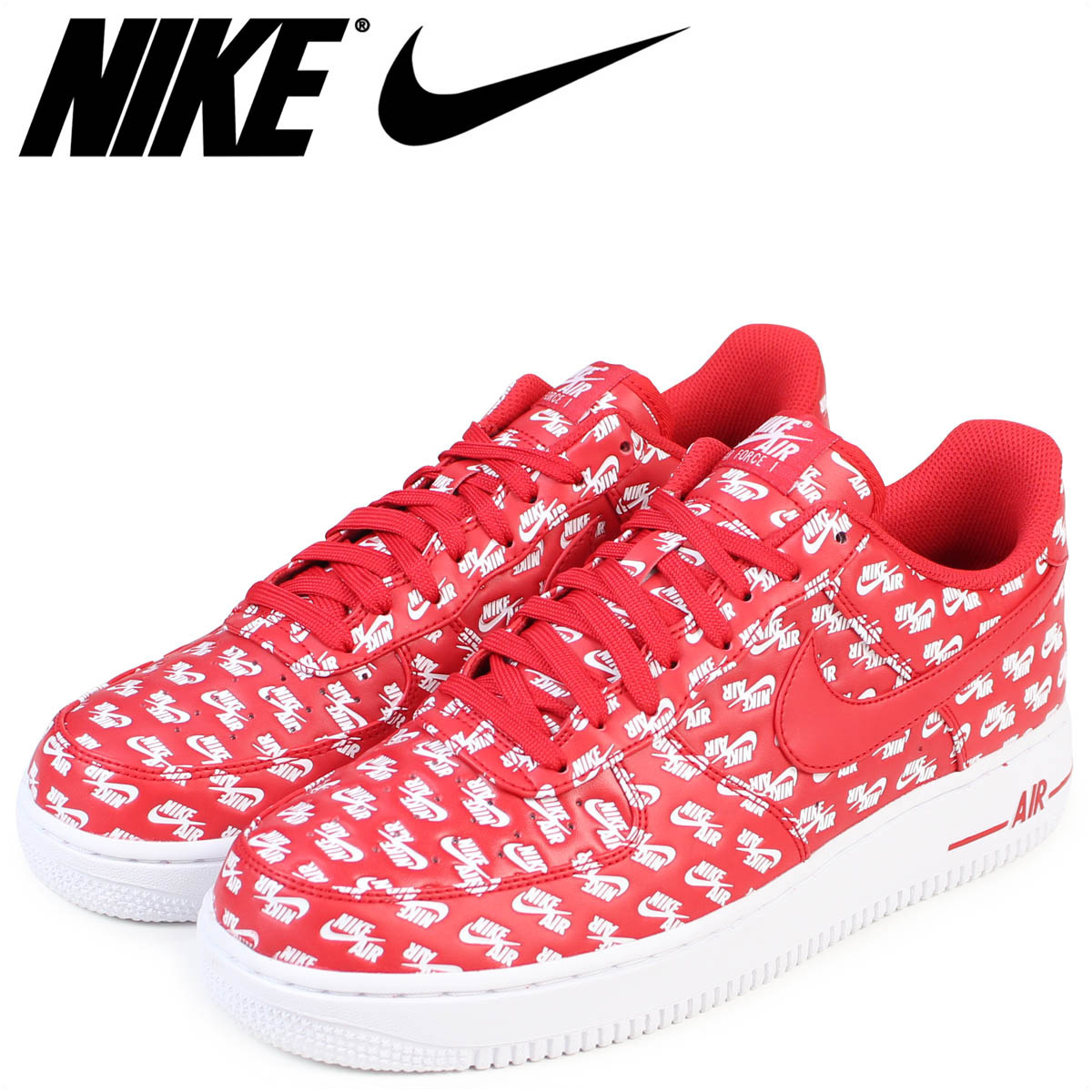 air force 1 all over logo red