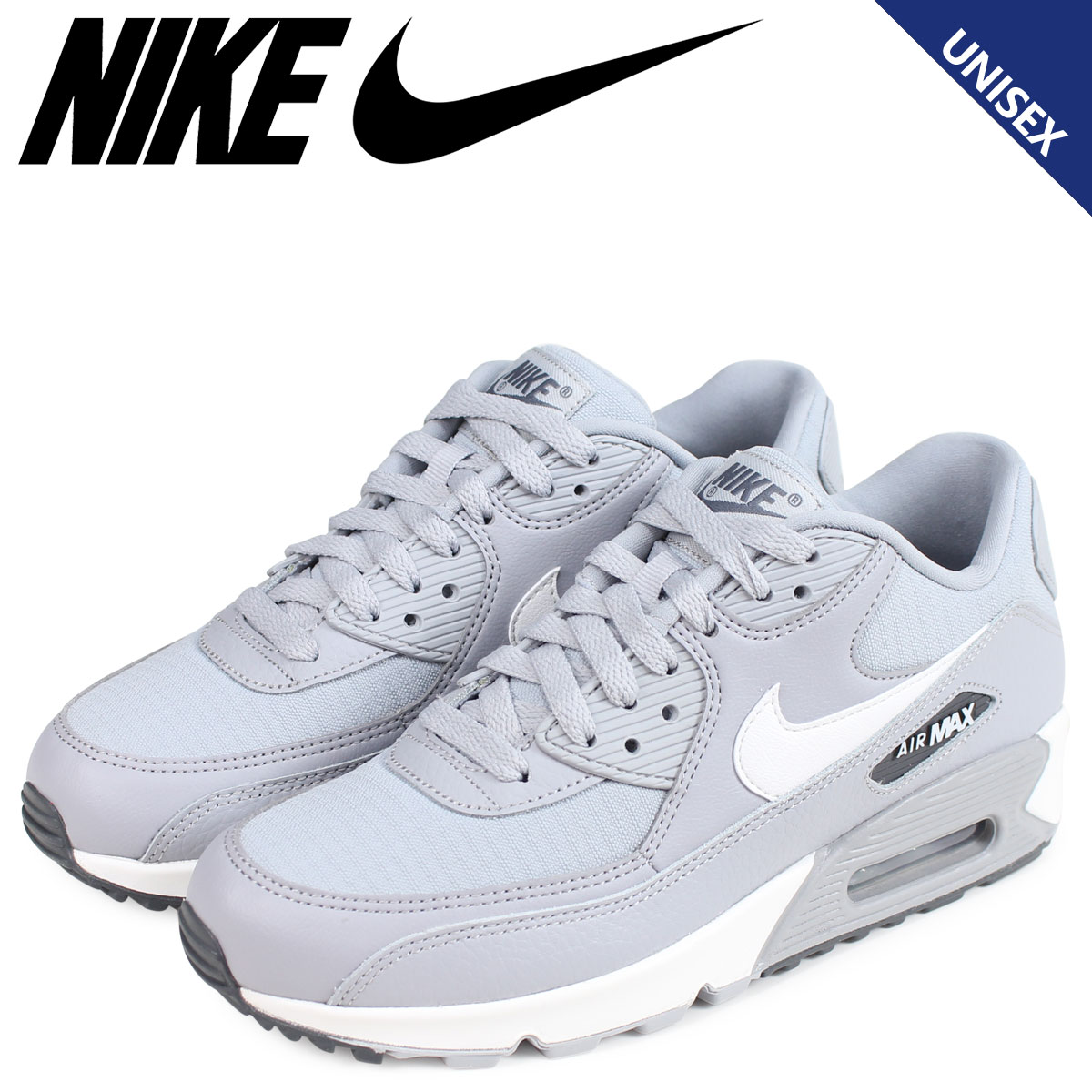 楽天市場 最大600円offクーポン Nike ナイキ エアマックス90 スニーカー レディース メンズ Wmns Air Max 90 グレー 062 シュガーオンラインショップ