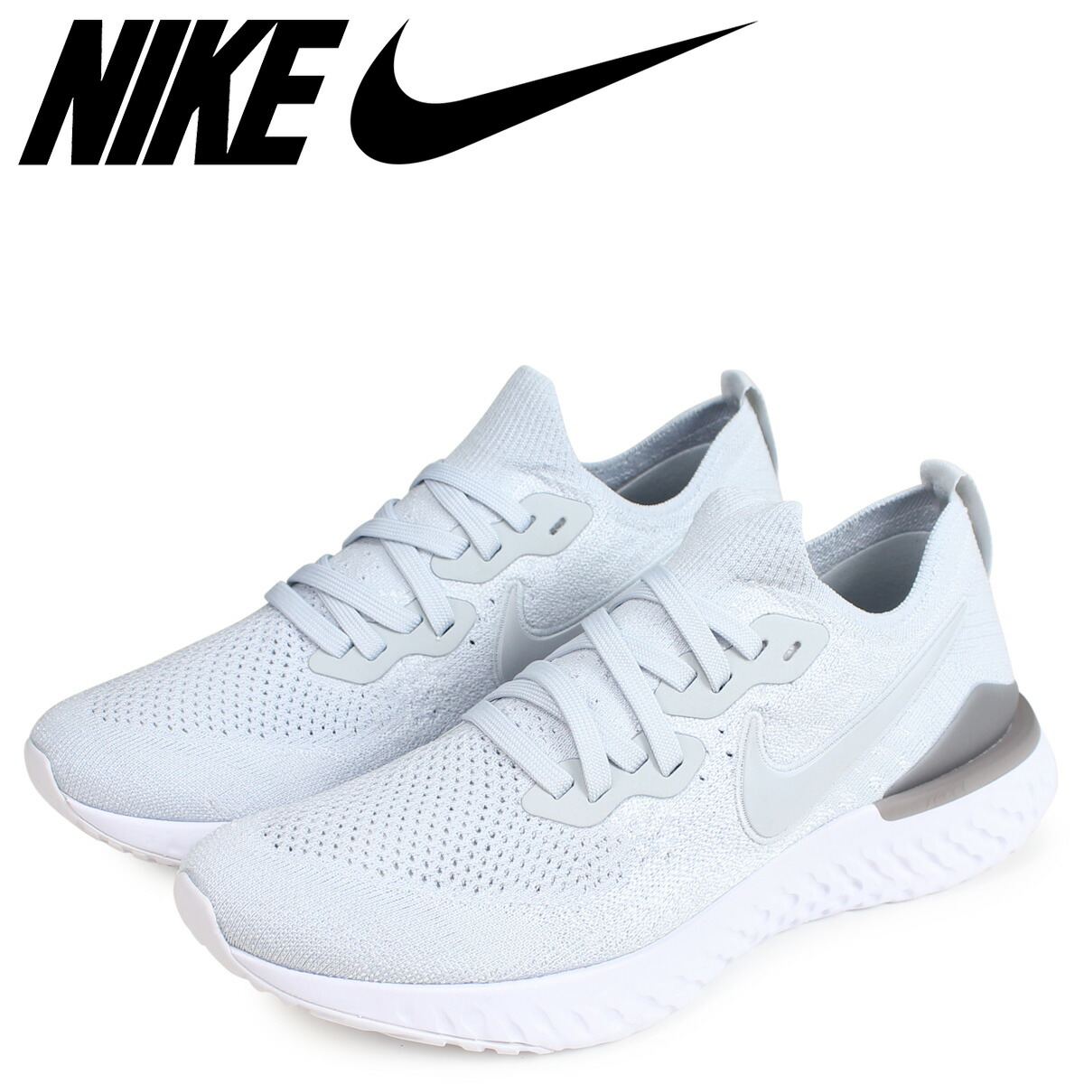 楽天市場 Nike ナイキ エピック リアクト フライニット 2 スニーカー メンズ Epic React Flyknit 2 グレー Bq28 004 シュガーオンラインショップ
