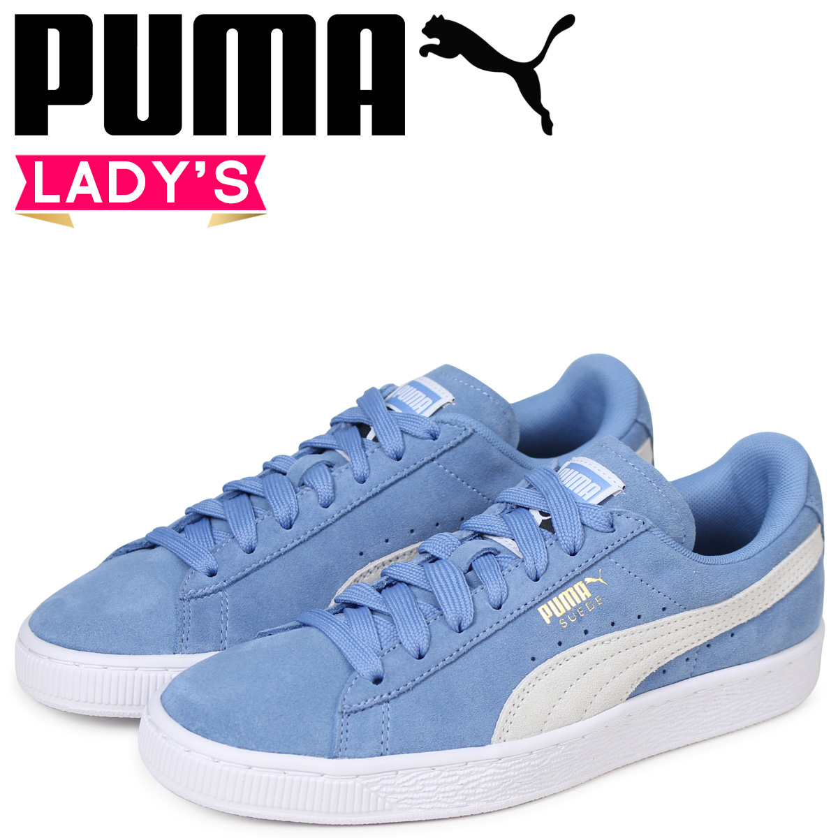 puma blue suede sneakers