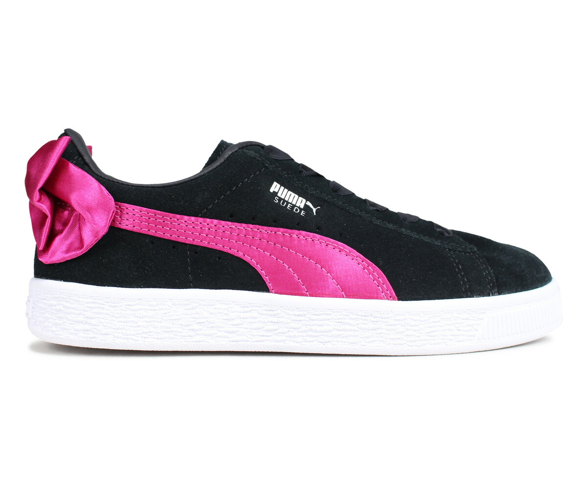 puma suede black with bow