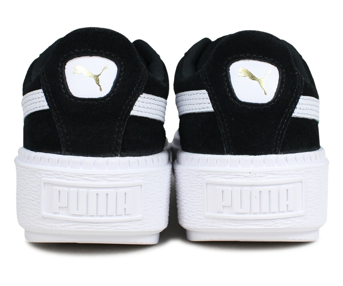 puma suede platform black and white