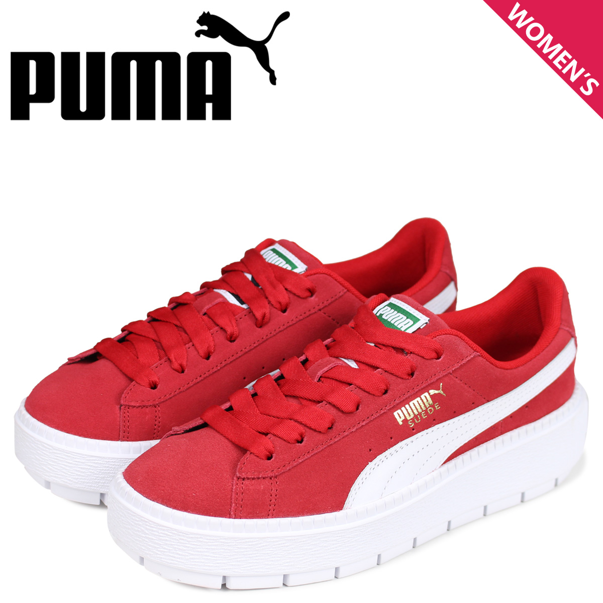 楽天市場 プーマ Puma スエード プラットフォーム スニーカー レディース 厚底 Wmns Suede Platform Trace Mu レッド シュガーオンラインショップ