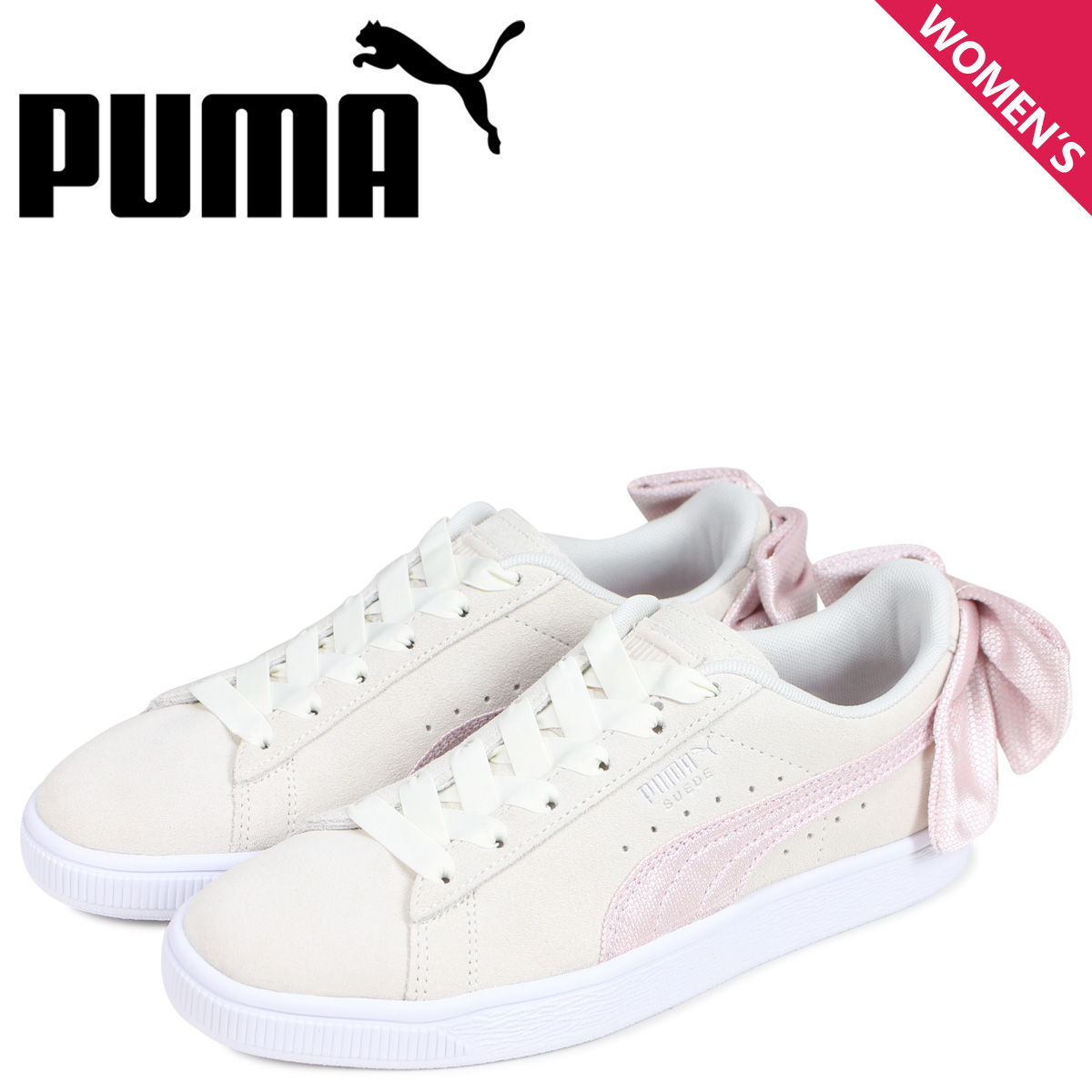 puma suede pink white