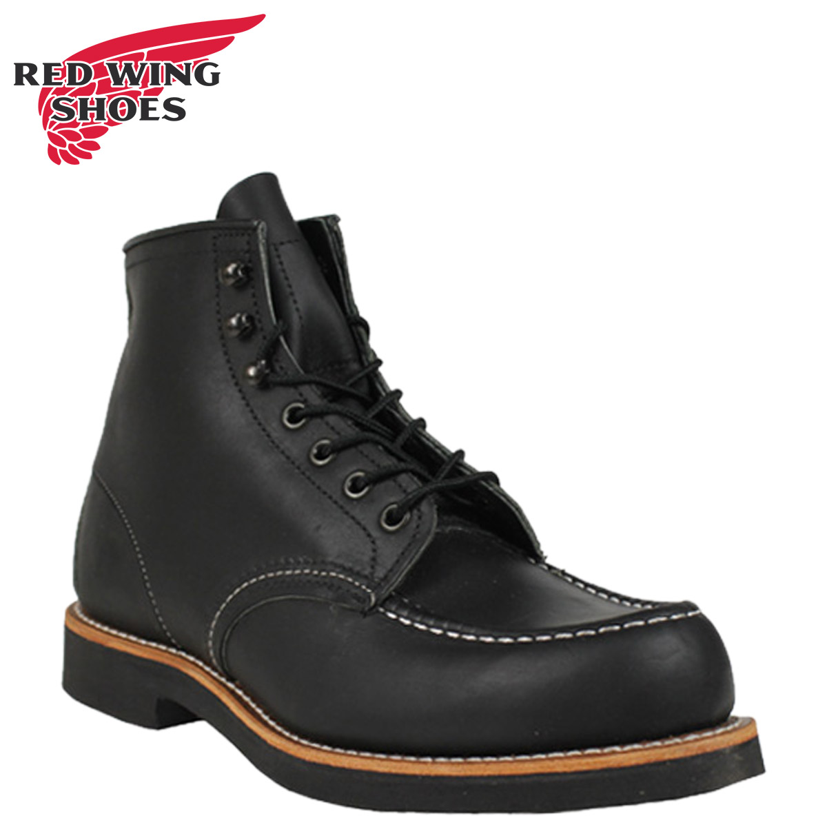 red wing all black moc toe