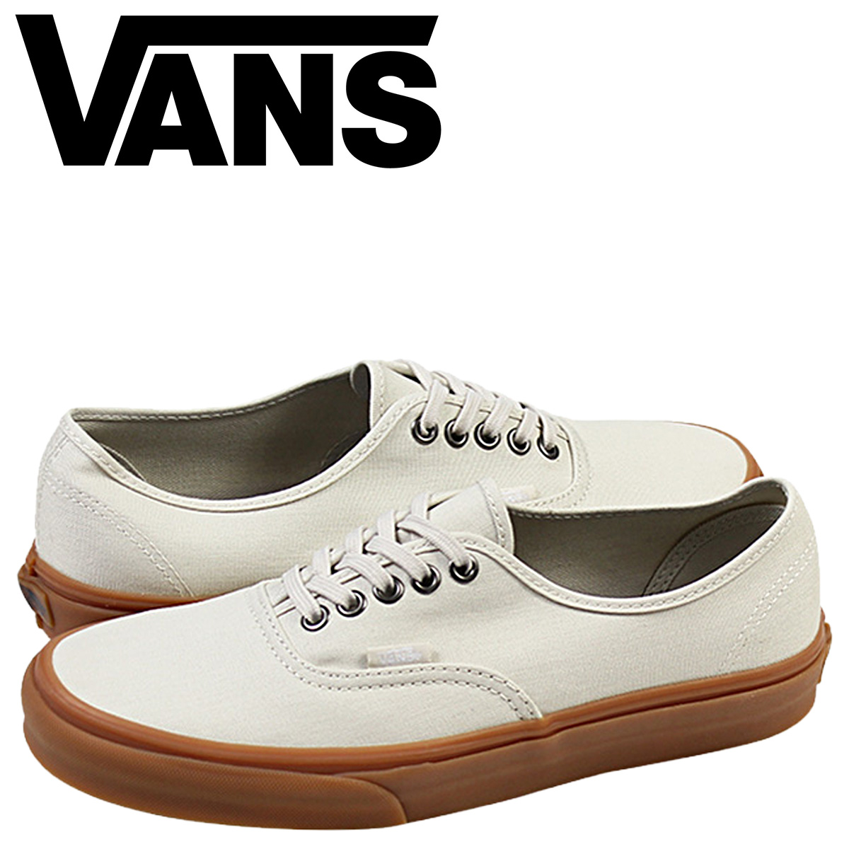 white leather vans gum sole