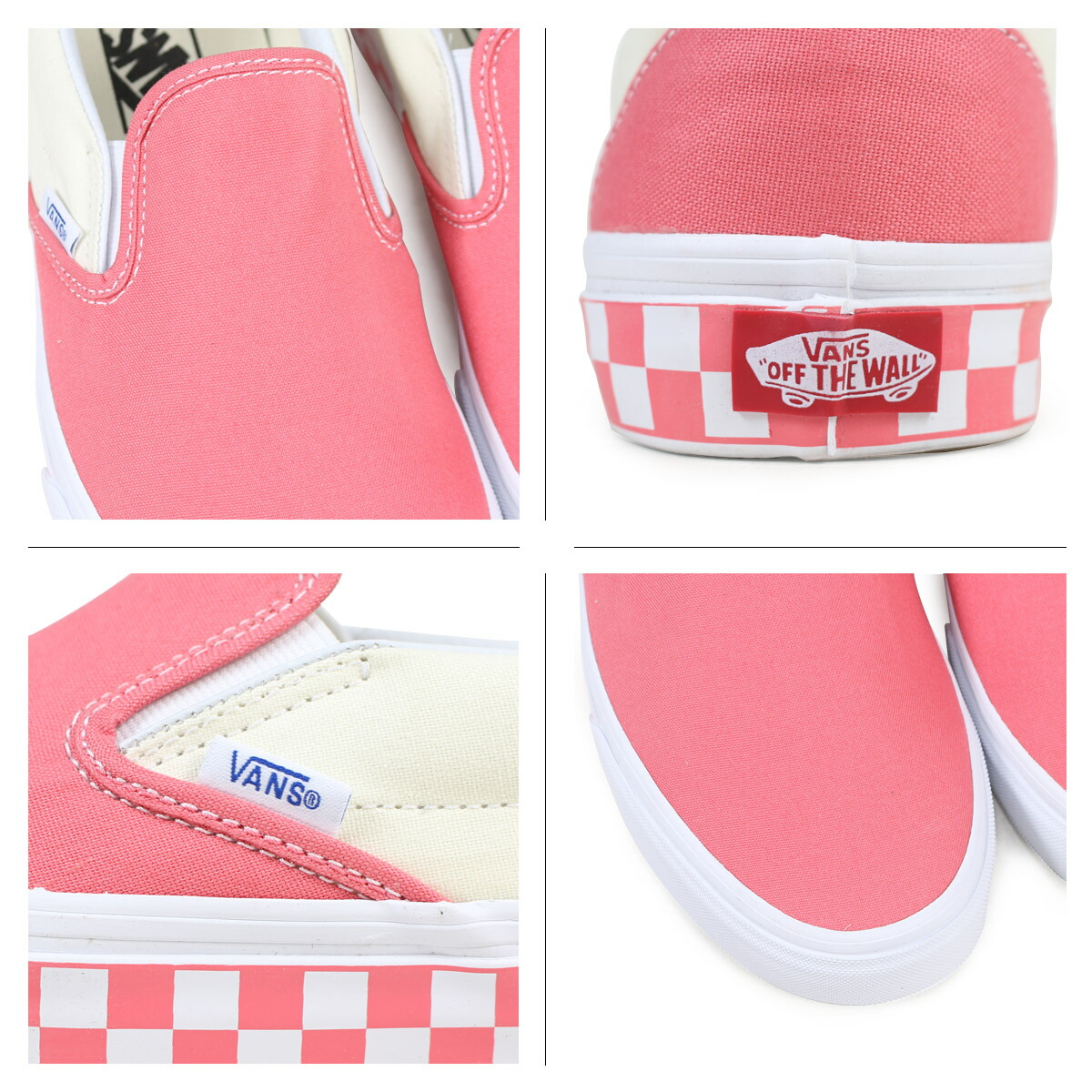coral checkered vans