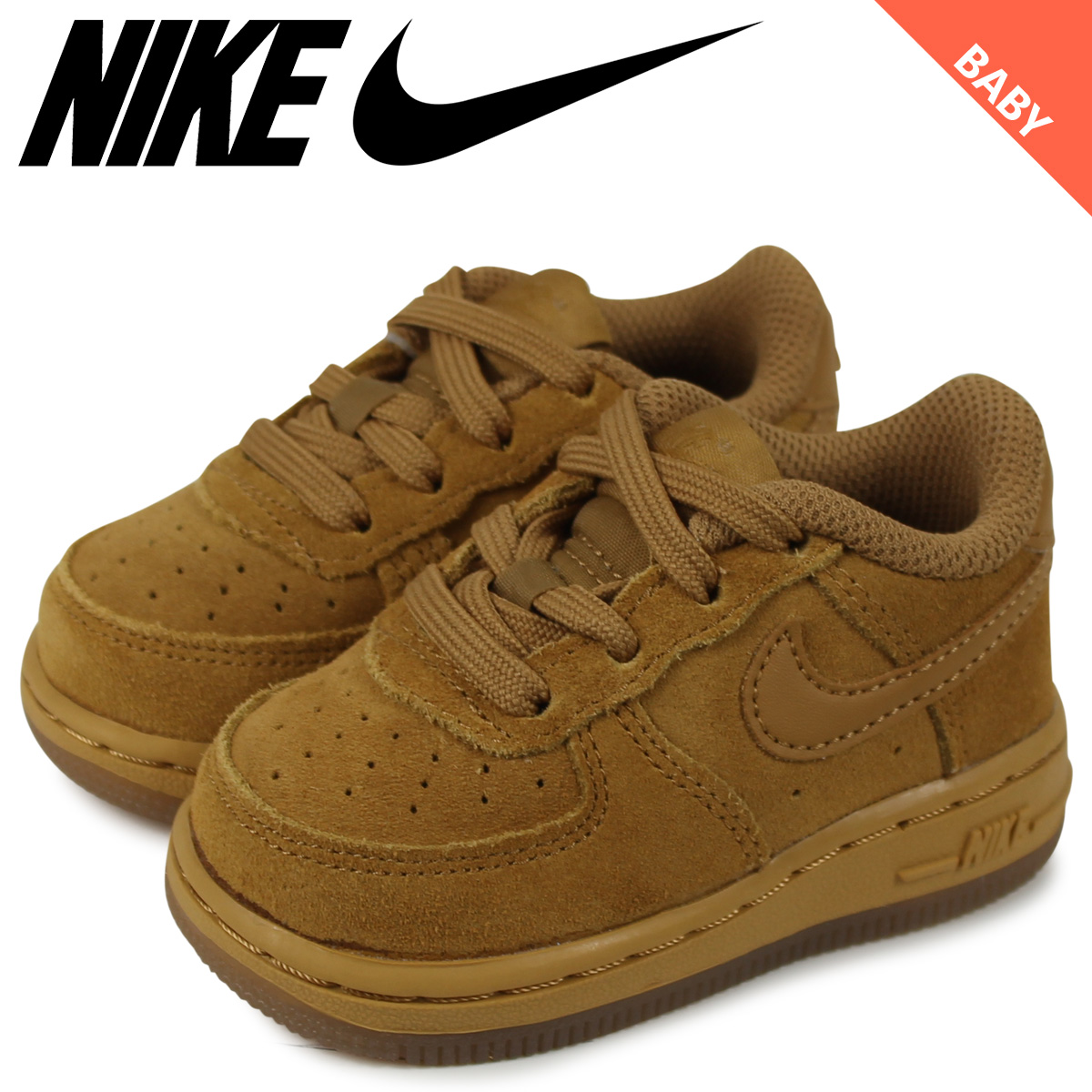 楽天市場 Nike ナイキ エアフォース1 スニーカー キッズ ベビー Air Force 1 Lv8 3 Td ウィート ブラウン Bq5487 700 シュガーオンラインショップ