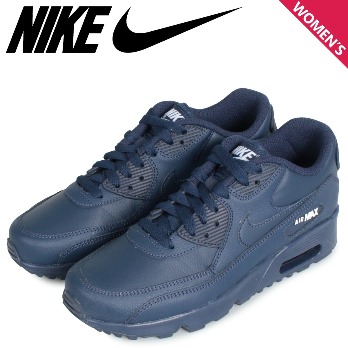 楽天市場 最大600円offクーポン Nike ナイキ エアマックス90 スニーカー レディース Air Max 90 Leather Gs ダーク ネイビー 3412 412 シュガーオンラインショップ