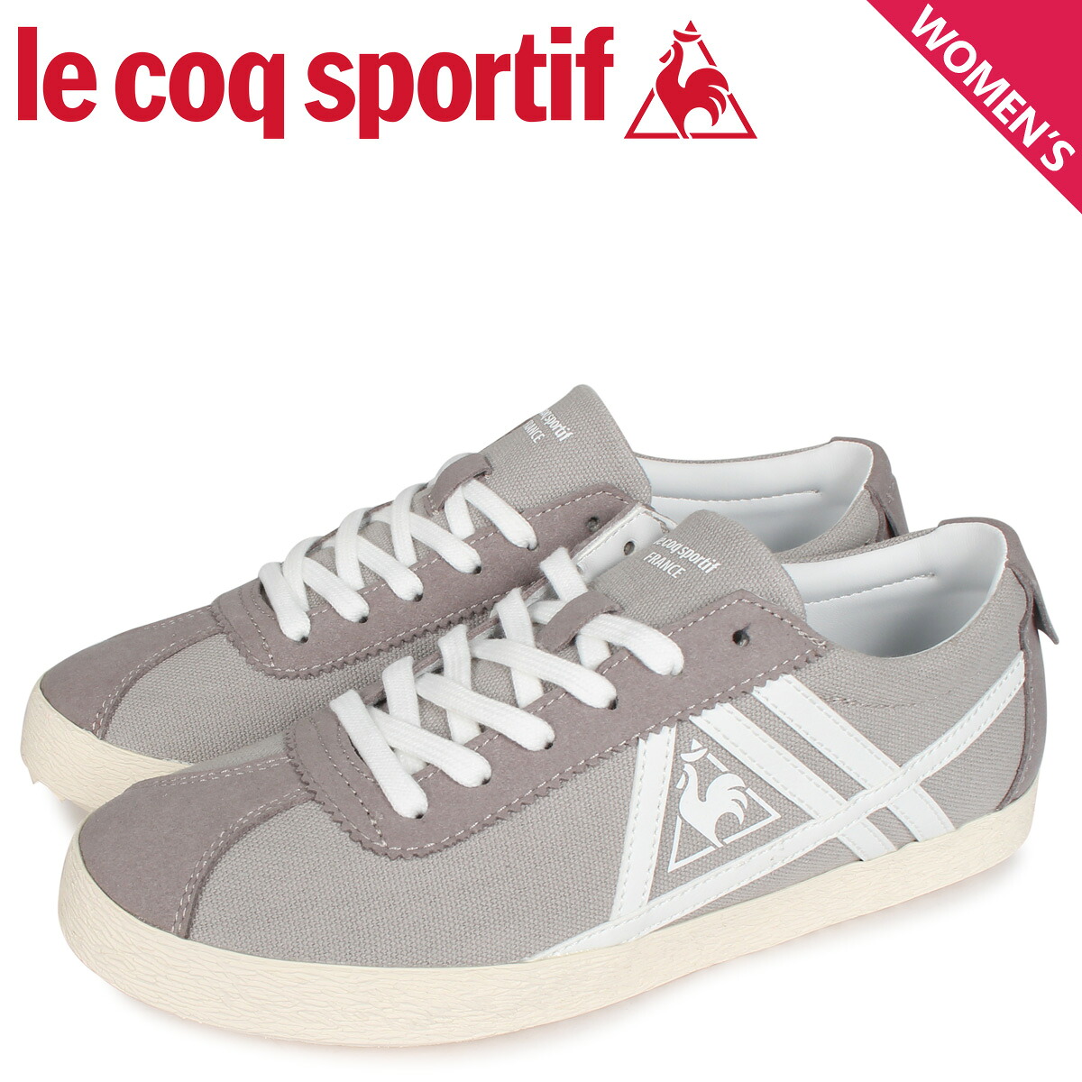 楽天市場 Le Coq Sportif ルコック スポルティフ La パピヨン キャンパス スニーカー レディース La Papillon Cv グレー Ql1pjc31gy シュガーオンラインショップ