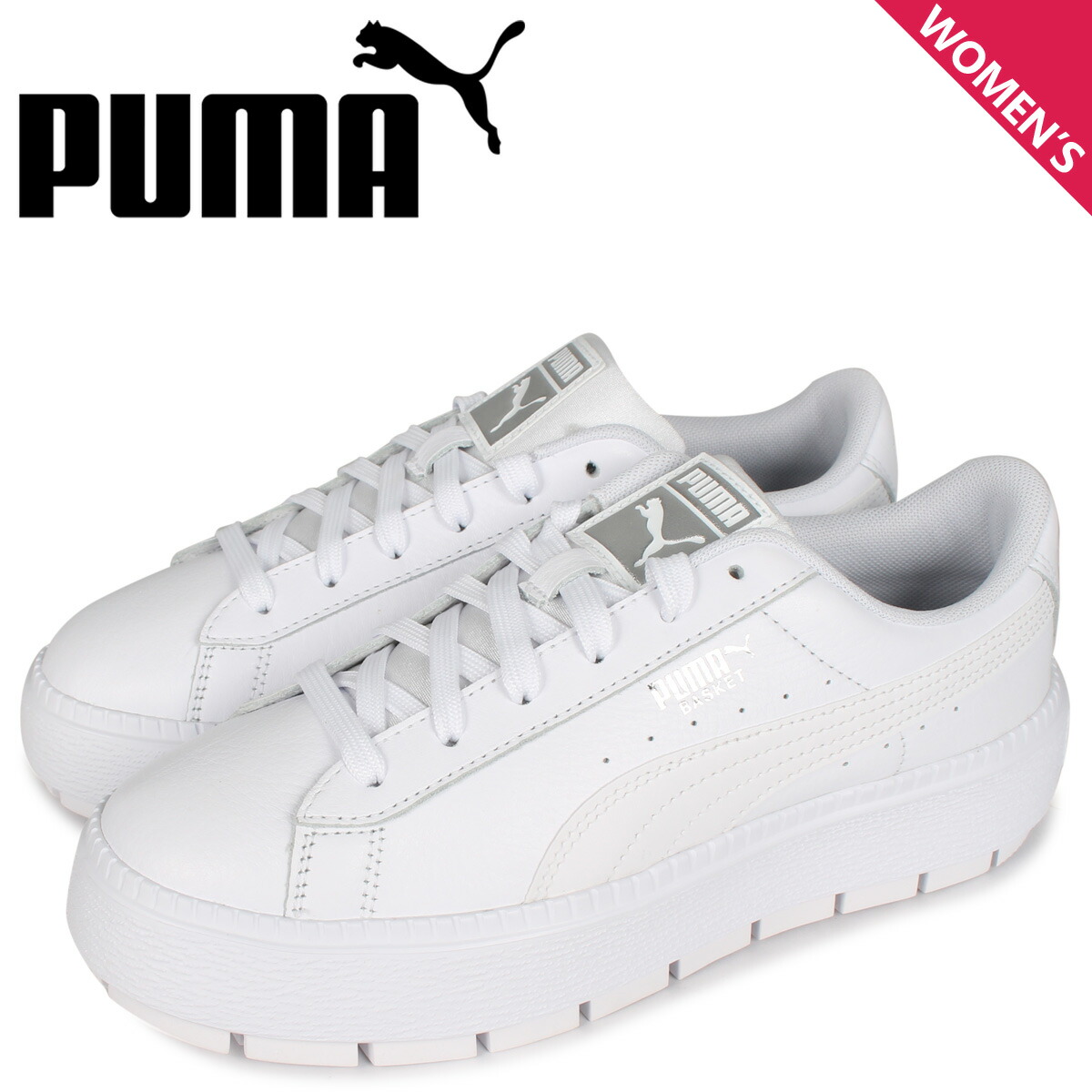 楽天市場 プーマ Puma バスケット プラットフォーム スニーカー レディース 厚底 Basket Platform Trace Lite Wns ホワイト 白 シュガーオンラインショップ