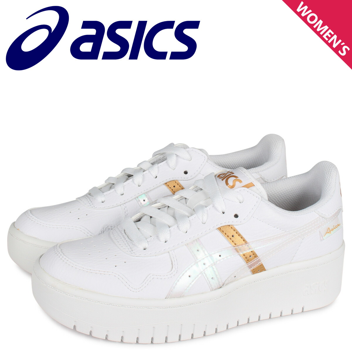 楽天市場 Asics アシックス ジャパン スニーカー レディース 厚底 Japan S Pf ホワイト 白 12a008 100 シュガーオンラインショップ