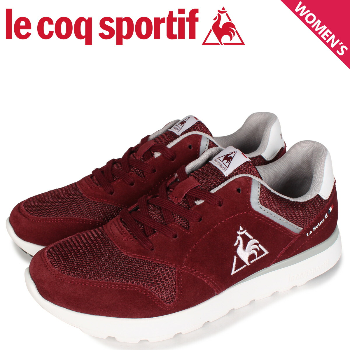 楽天市場 Le Coq Sportif ルコック スポルティフ La セーヌ ワイド スニーカー レディース La Seine Wide バーガンディー Ql3qjc51bg シュガーオンラインショップ