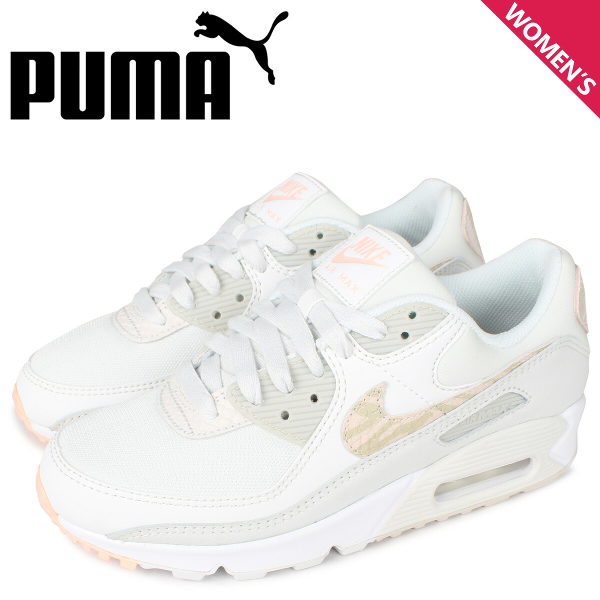 楽天市場 最大600円offクーポン Nike ナイキ エアマックス90 スニーカー レディース Wmns Air Max 90 Se ホワイト 白 Cv84 100 シュガーオンラインショップ