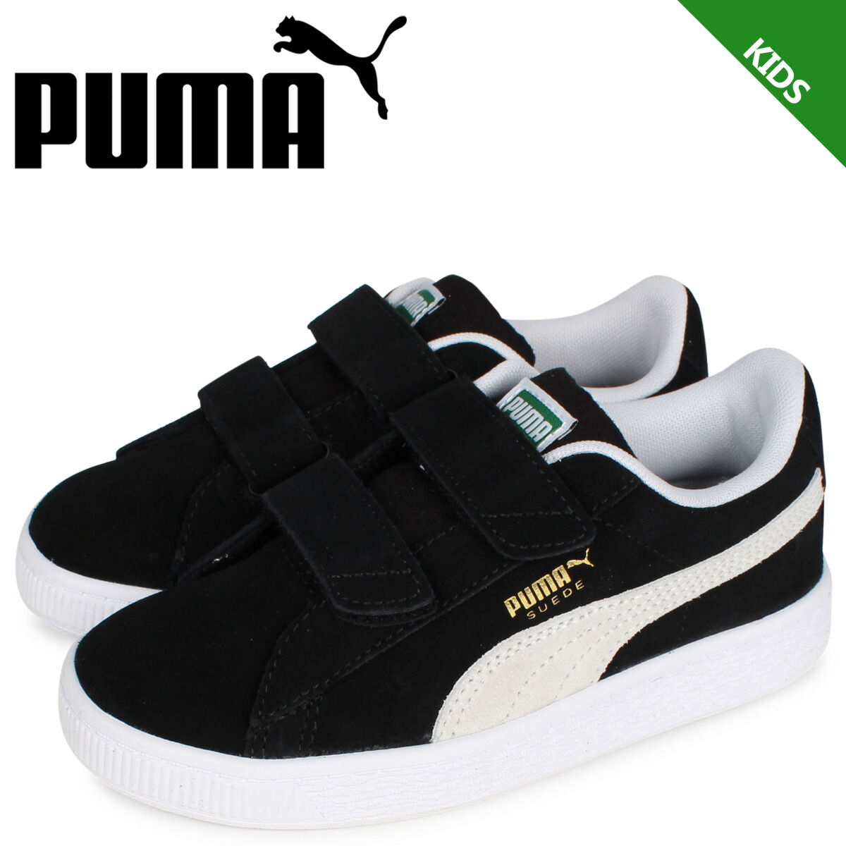 楽天市場 最大1000円offクーポン プーマ Puma スウェード クラシック スニーカー キッズ スエード ベルクロ Suede Classic 21 V Ps ブラック 黒 01 シュガーオンラインショップ