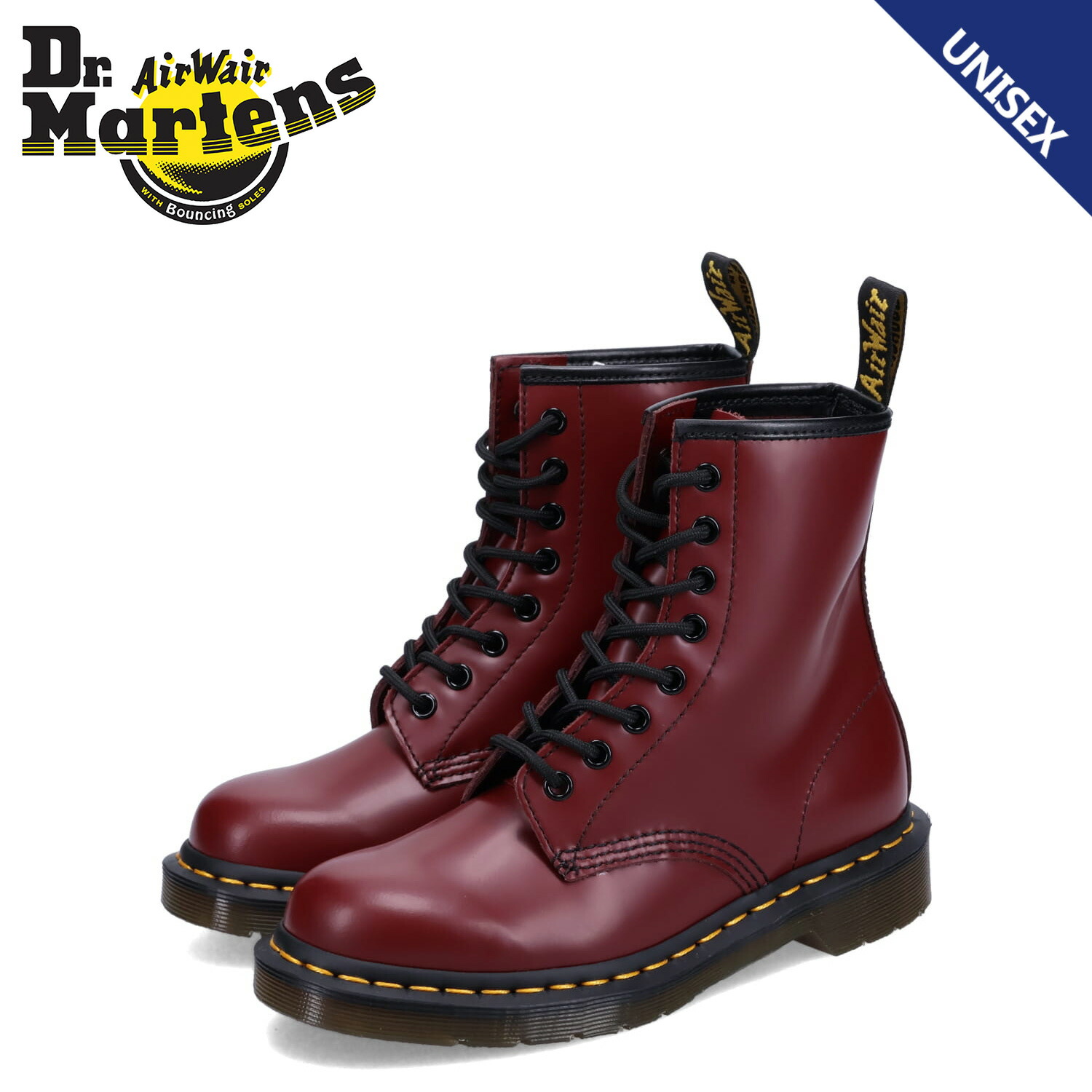 (中古)Dr. Martens チェリーレッド　サイドゴア　　　US9 27cm ドクターマーチン Dr.Martens チェルシー ブーツ サイドゴア