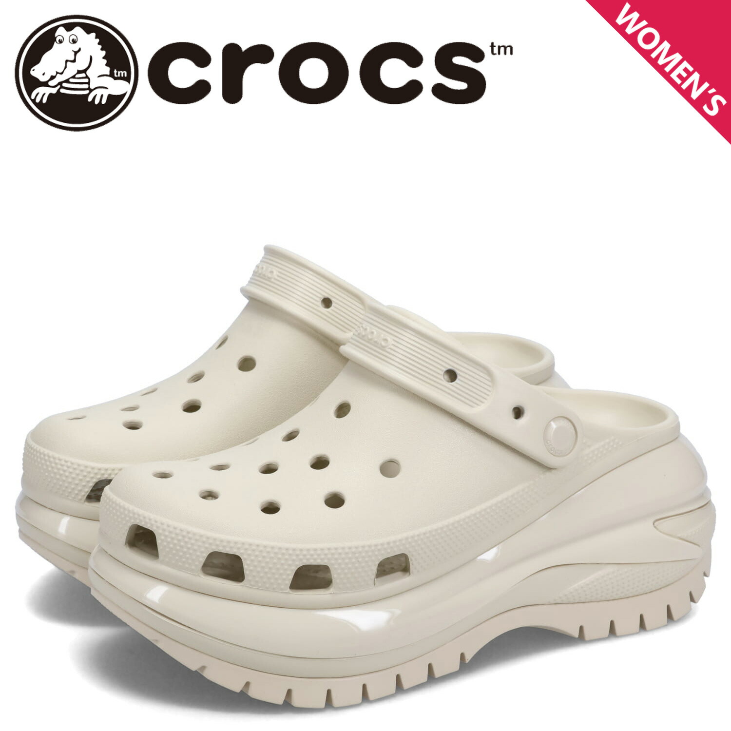 美品　クロックス　メガクラッシュ クロッグ 厚底 24 アイボリー クロックス メガクラッシュ クロッグ通販｜高さ約6cm｜Crocs公式