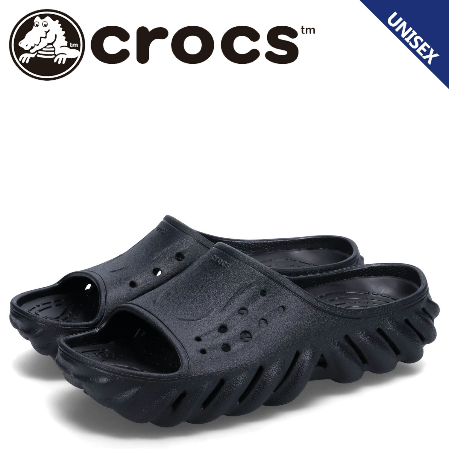 crocs クロックス サンダル エコー スライド メンズ レディース ECHO SLIDE ブラック 黒 208170-001
