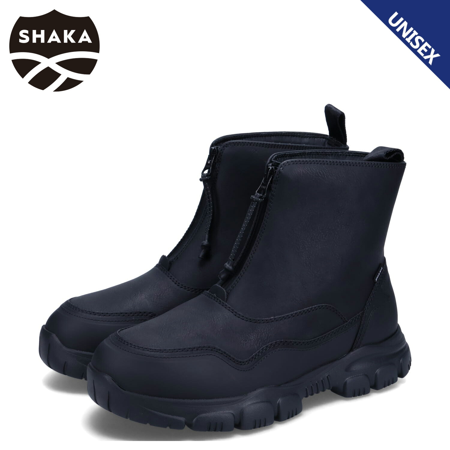 【最大1000円OFFクーポン発行中】 シャカ SHAKA ブーツ センタージップ トレック ジップ ブーティー メンズ レディース 撥水 TREK ZIP BOOTIE AT ブラック 黒 SK-228｜シュガーオンラインショップ 9,625円