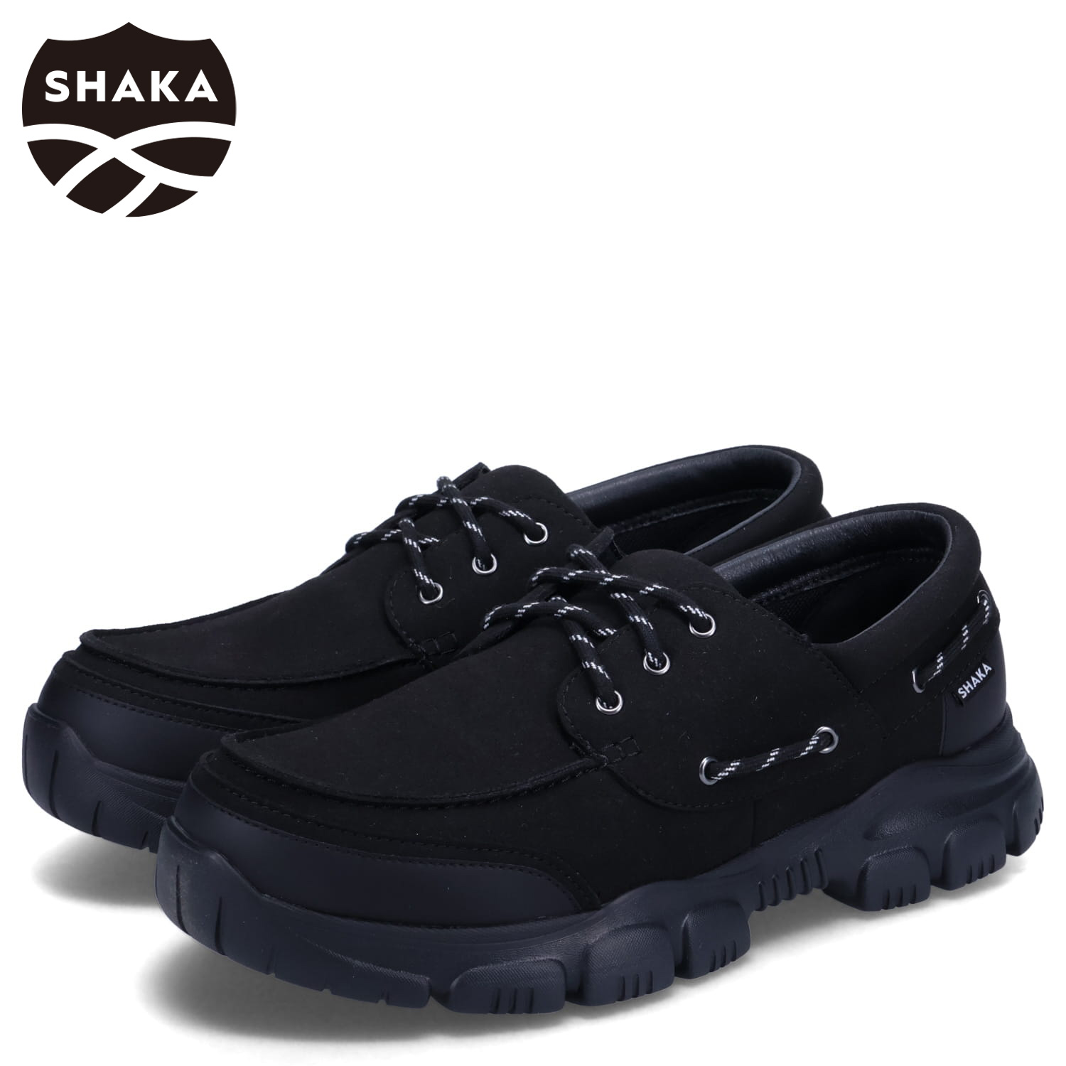 シャカ SHAKA モカシンシューズ 甲板シューズ トレック 難民キャンプ モック AT メンズ TREK CAMP MOC AT 黒いこと 黒 SK-257