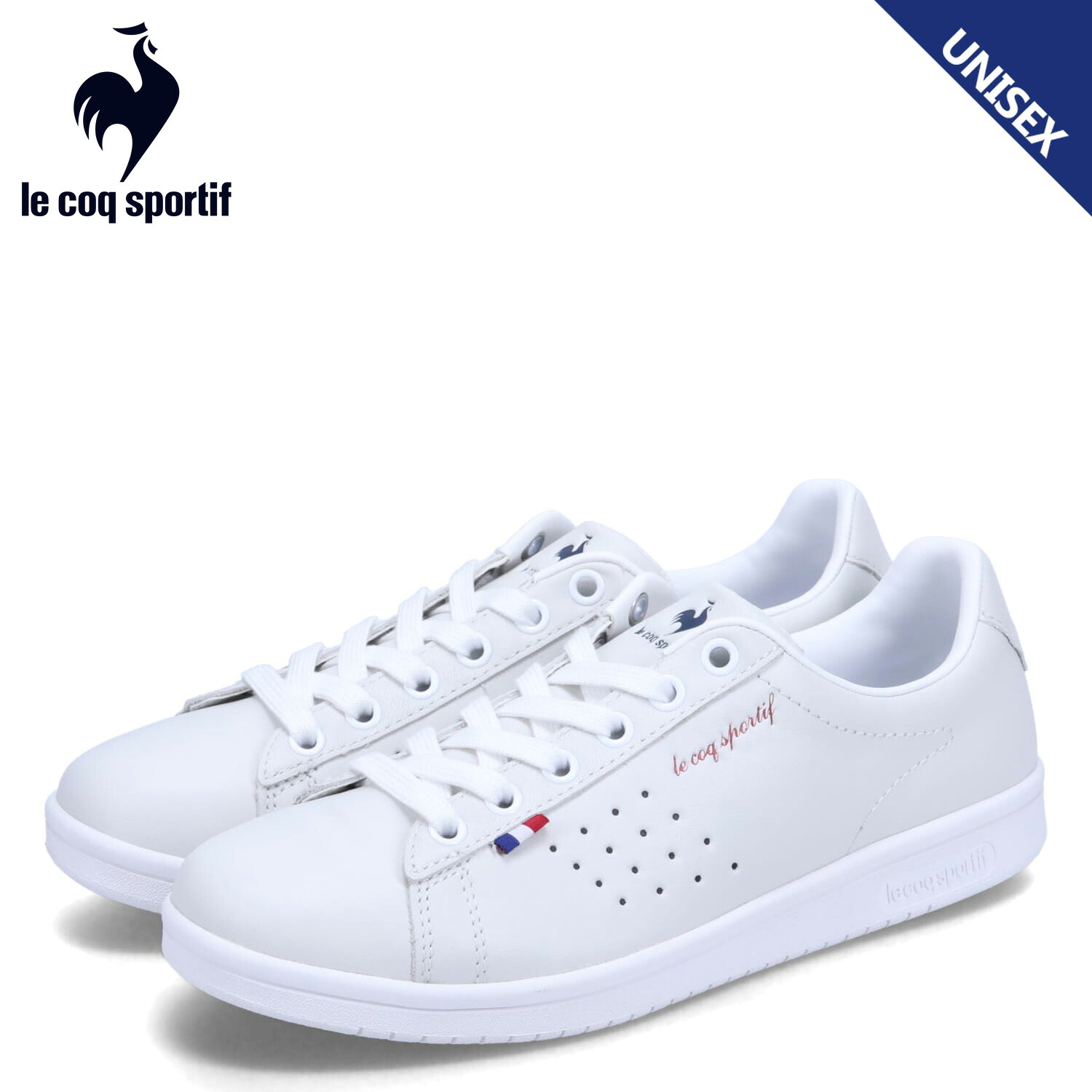 【最大1000円OFFクーポン発行中】 le coq sportif ルコック スポルティフ スニーカー ラ ローラン ECCOレザー レイン メンズ レディース 防水 軽量 LA ROLAND ECL R ホワイト 白 QL1XJC20WH|シュガーオンラインショップ