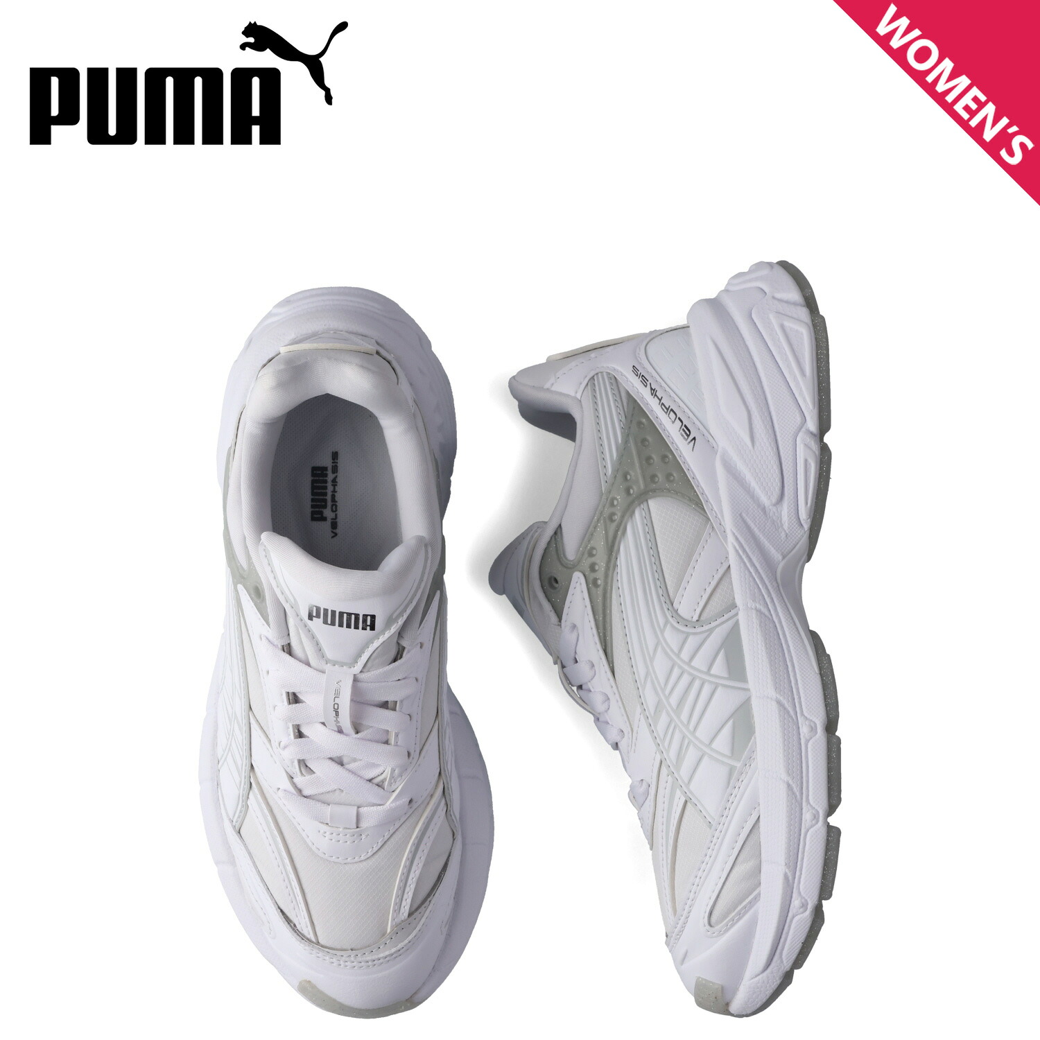 プーマ PUMA スニーカー ベロファシス ジェリーグリッター ウィメンズ レディース VELOPHASIS JELLY GLITTER WNS ホワイト 白 397297-01 母の日