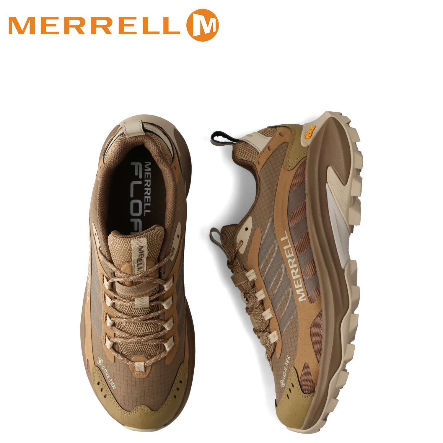 MERRELL メレル ハイキングシューズ スニーカー モアブ スピード 2 ゴアテックス ウォーキング メンズ MOAB SPEED 2 GORE-TEX カーキ J037517｜シュガーオンラインショップ