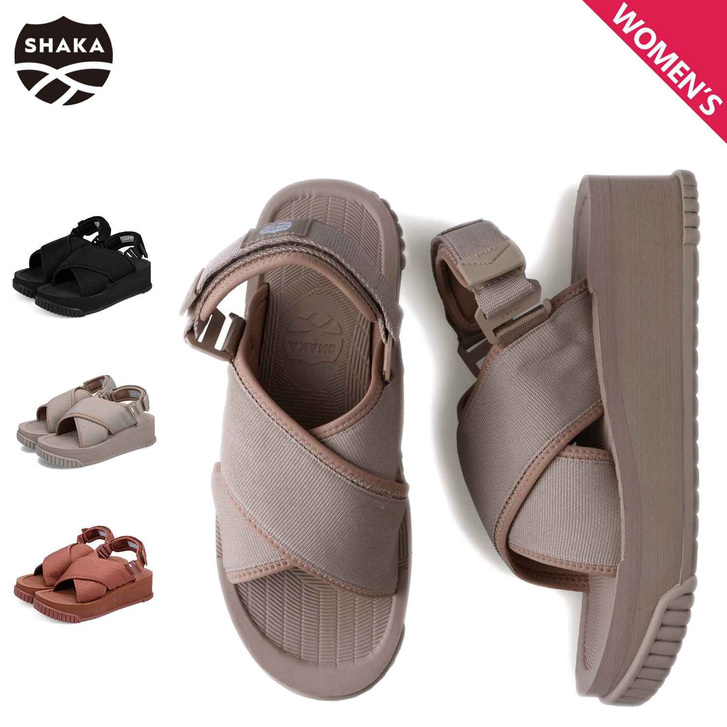 シャカ SHAKA サンダル スポーツサンダル ネオ フィエスタ プラットフォーム レディース 厚底 NEO FIESTA PLATFORM ブラック ベージュ ブラウン 黒 SK-278