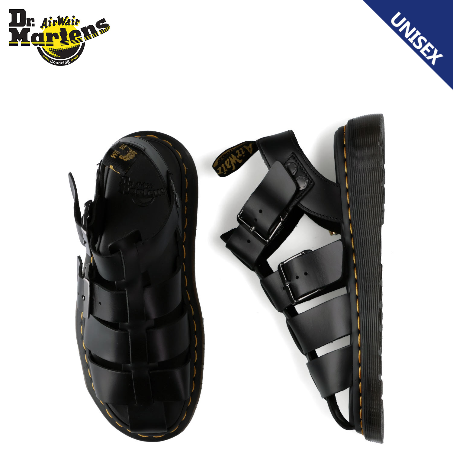 ドクターマーチン　スタッズ付き黒サンダル uk6 Dr.Martens VOSS STUD BLACK ドクターマーチン ボス スタッヅ