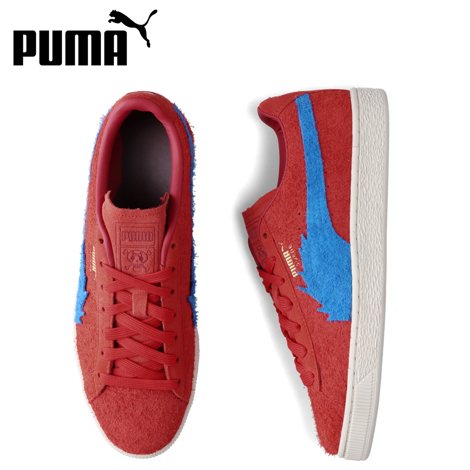 プーマ PUMA スウェード ワンピース バギー スニーカー メンズ 千両道化のバギー スエード コラボ SUEDE ONE PIECE BUGGY レッド 396520-01画像
