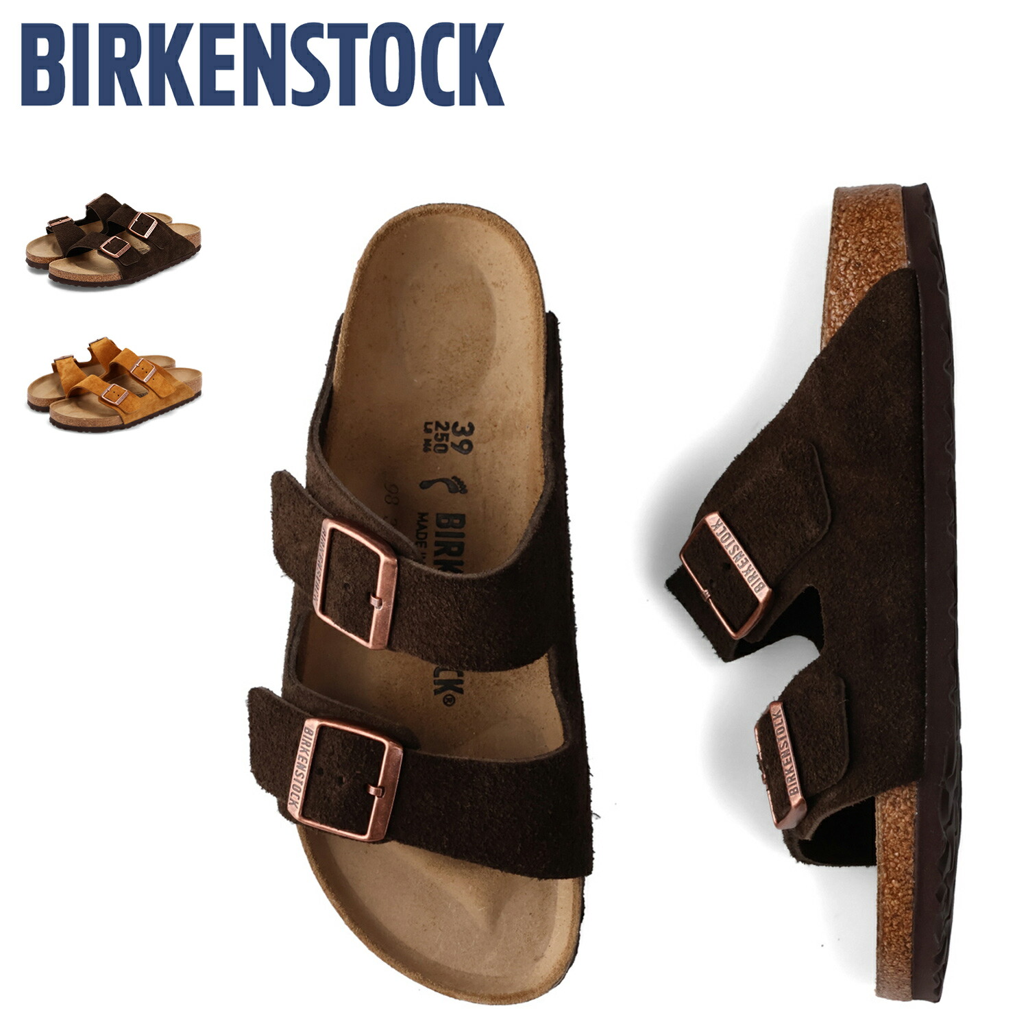 【最大1000円OFFクーポン発行中】 BIRKENSTOCK ビルケンシュトック アリゾナ サンダル メンズ 普通幅 細幅 スエードレザー ARIZONA ブラウン｜シュガーオンラインショップ
