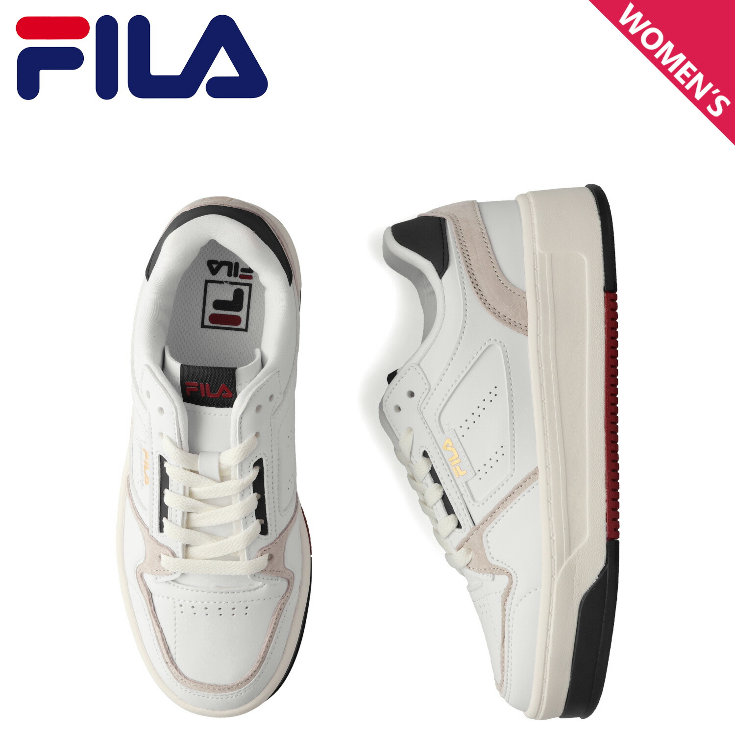 【FILA】フィラ COURT PLUMPY FEATHERY WHITE/NAVY/RED 国内発送 FILA KA フィラ COURT PLUMPY FEATHERY コートプランピーフェザ