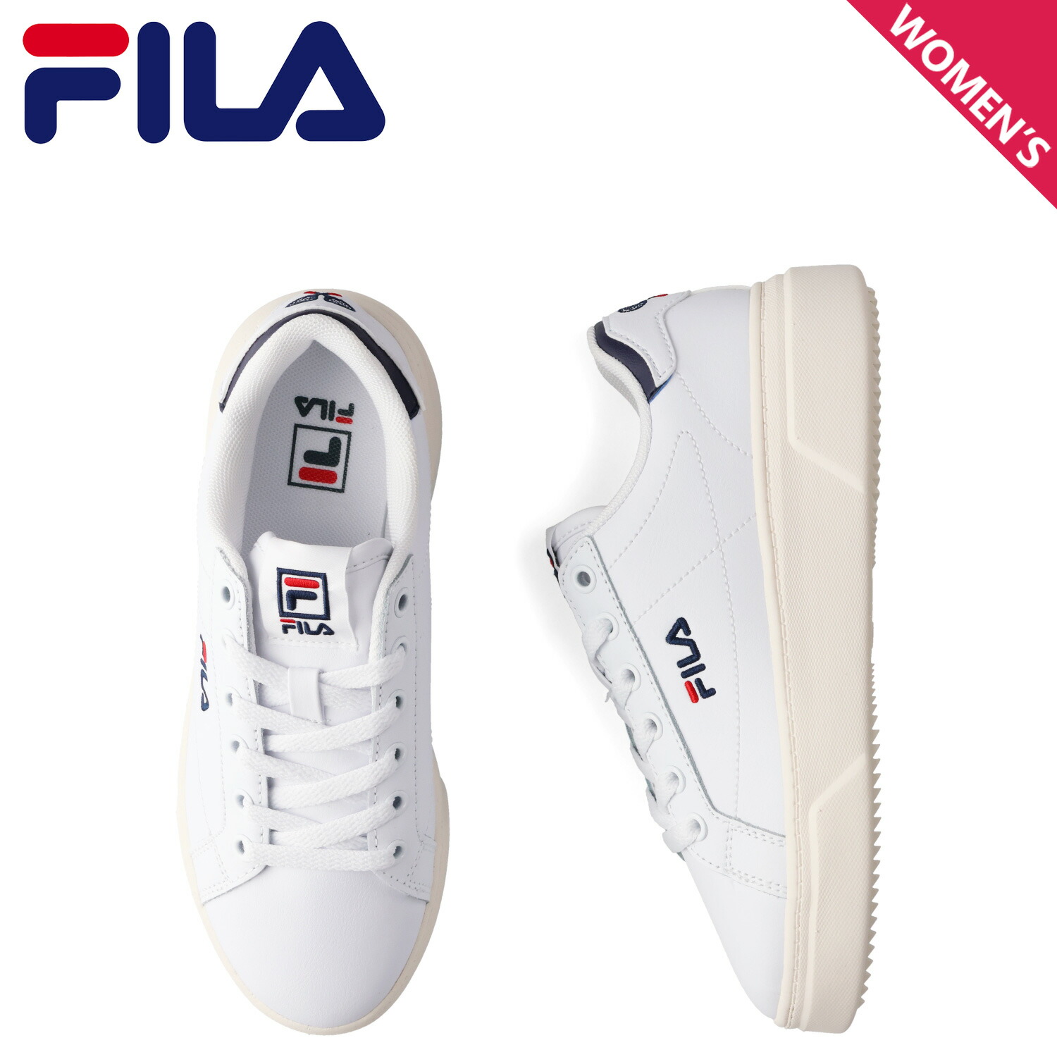 【FILA】 フィラ FILA COURT FEATHERY WHITE/APPLE 国内発送 KA】 【FILA】 フィラ FILA COURT FEATHERY フィラコートフェザ