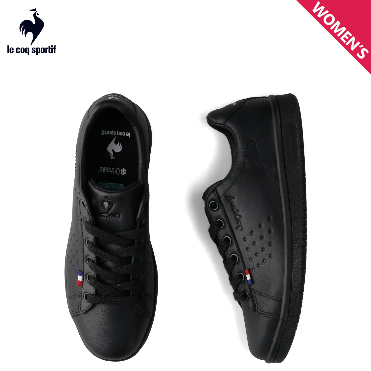 le coq sportif ルコック スポルティフ スニーカー ラ ローラン レディース 2Eワイズ 防水 LA ROLAND ECL R ブラック 黒 LU5SSN19UZ