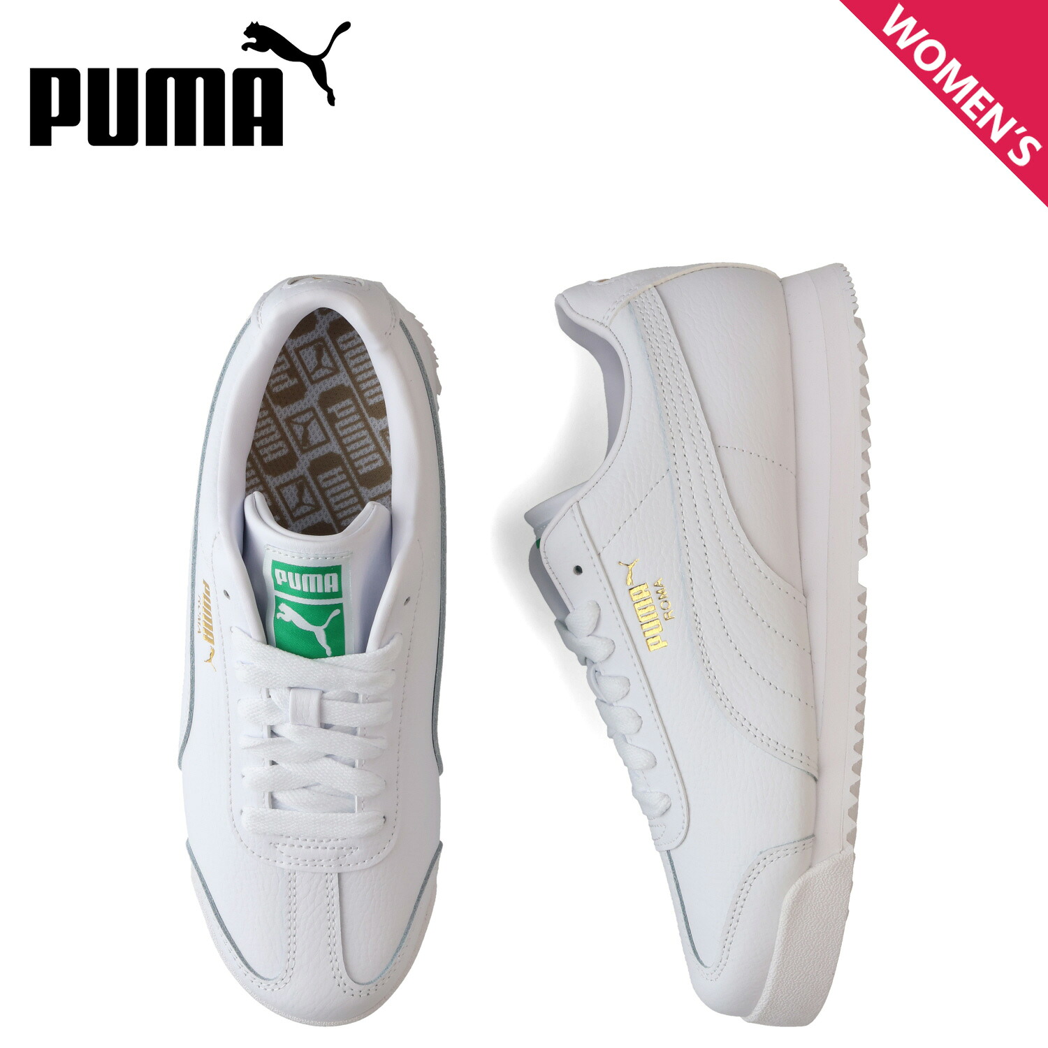 プーマ PUMA スニーカー ローマ 24 スタンダード レディース ROMA 24 STANDARD ホワイト 白 396868-03 母の日