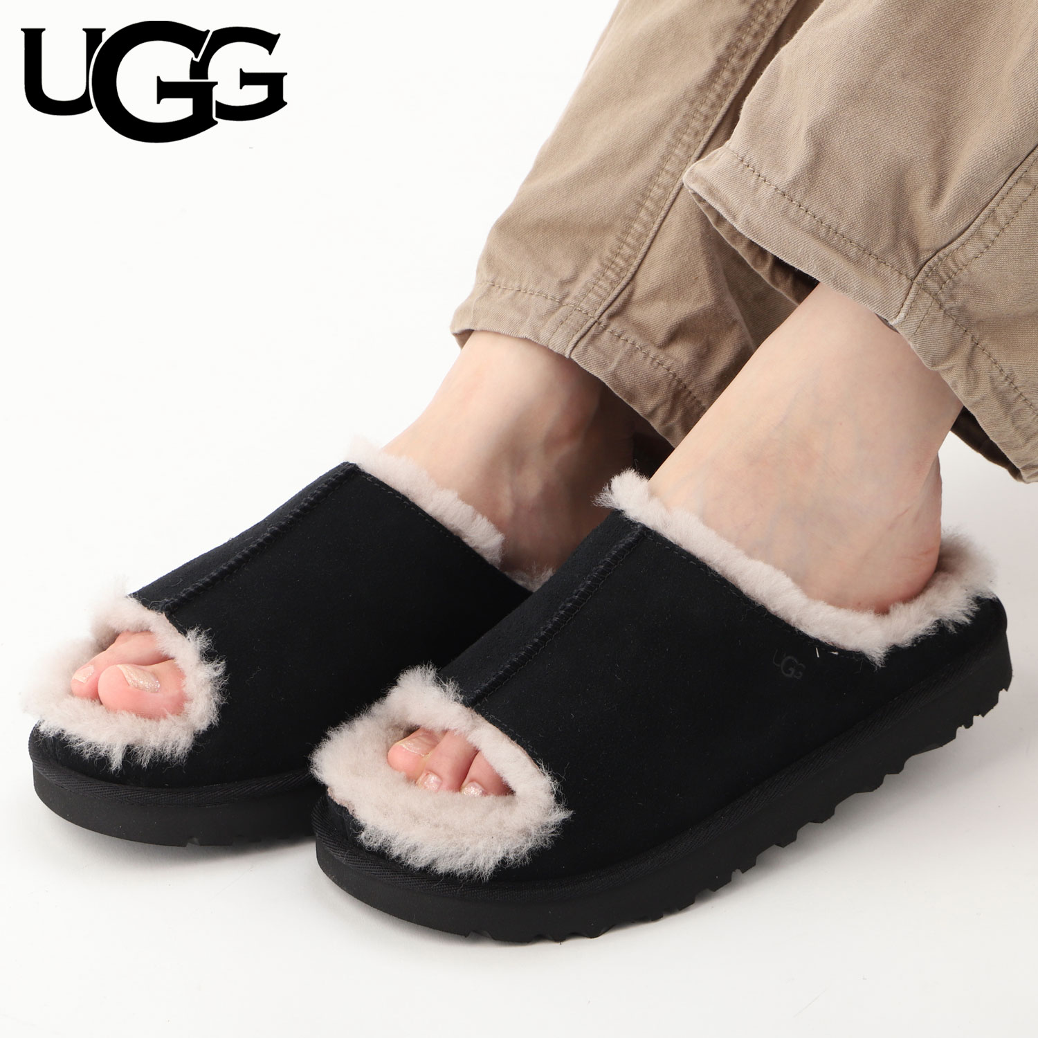 アグ UGG サンダル スライドサンダル グリーンポート レディース GREENPORT SLIDE ブラック 黒 1167610 母の日
