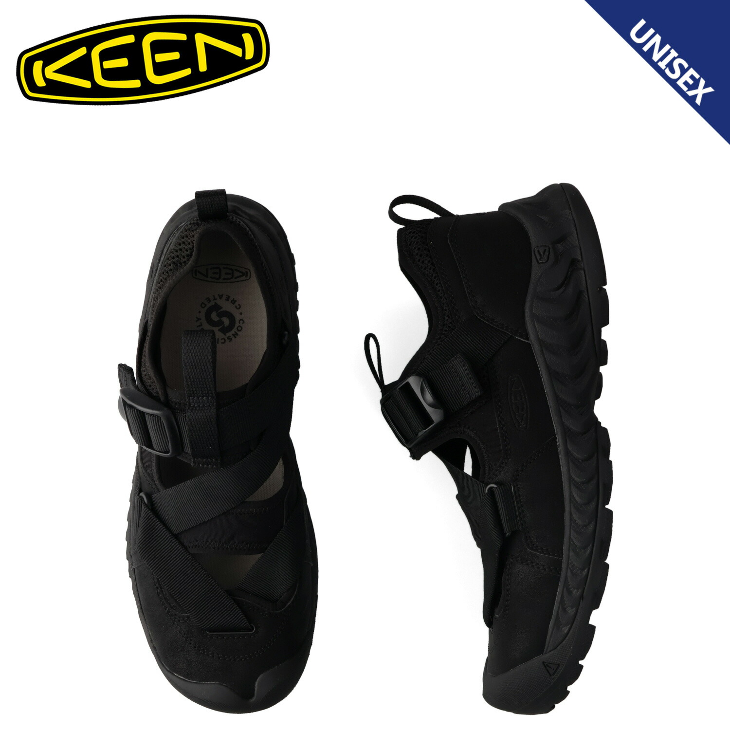 キーン KEEN サンダル スポーツサンダル オールジェンダー フッドゼラ メンズ レディース 軽量 耐久 防滑 HOODZERRA ブラック 黒 1030481