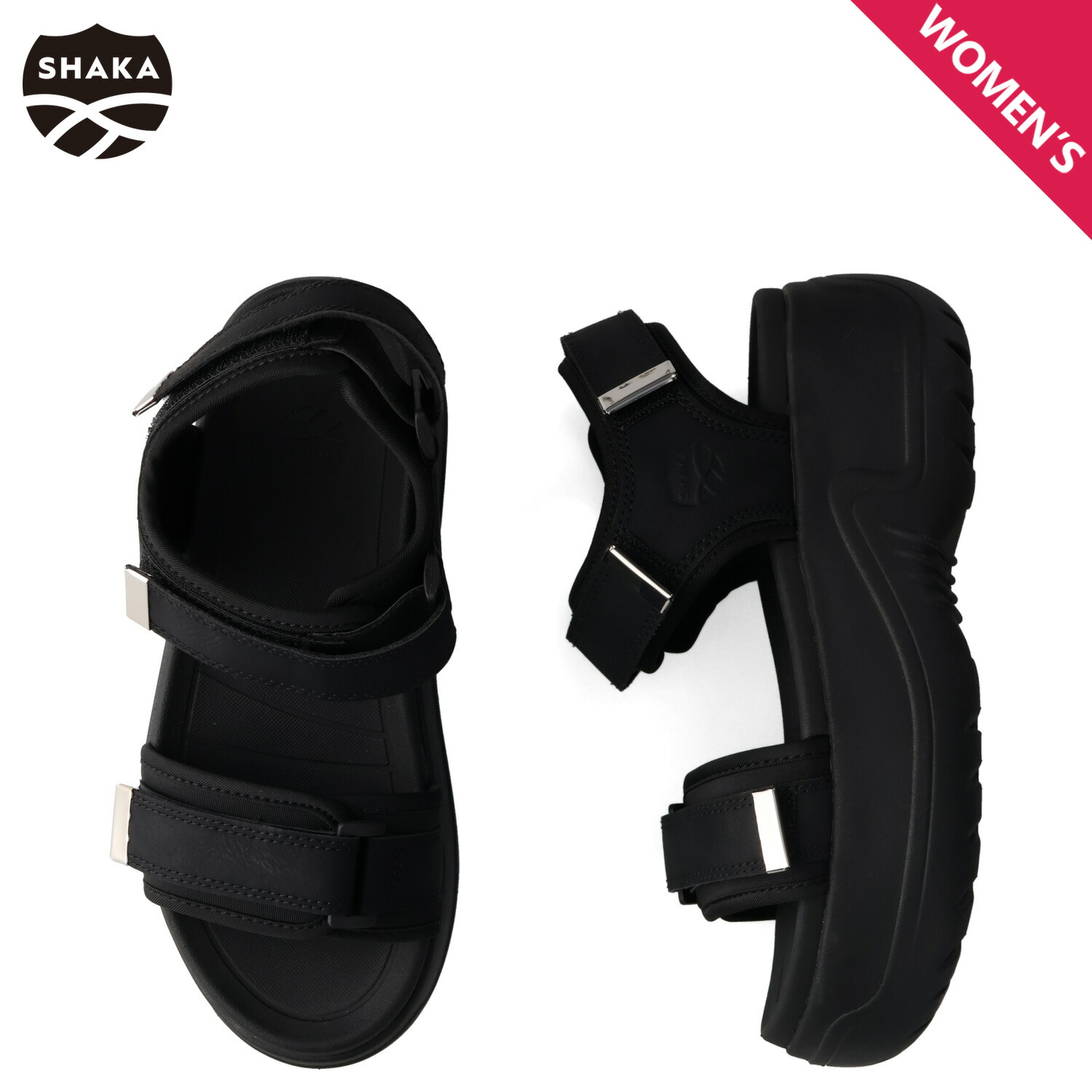 シャカ SHAKA サンダル スポーツサンダル チル バイブス エヴォル チャンキー レディース 厚底 CHILL VIBES EVOL CHUNKY ブラック 黒 SK-312 母の日