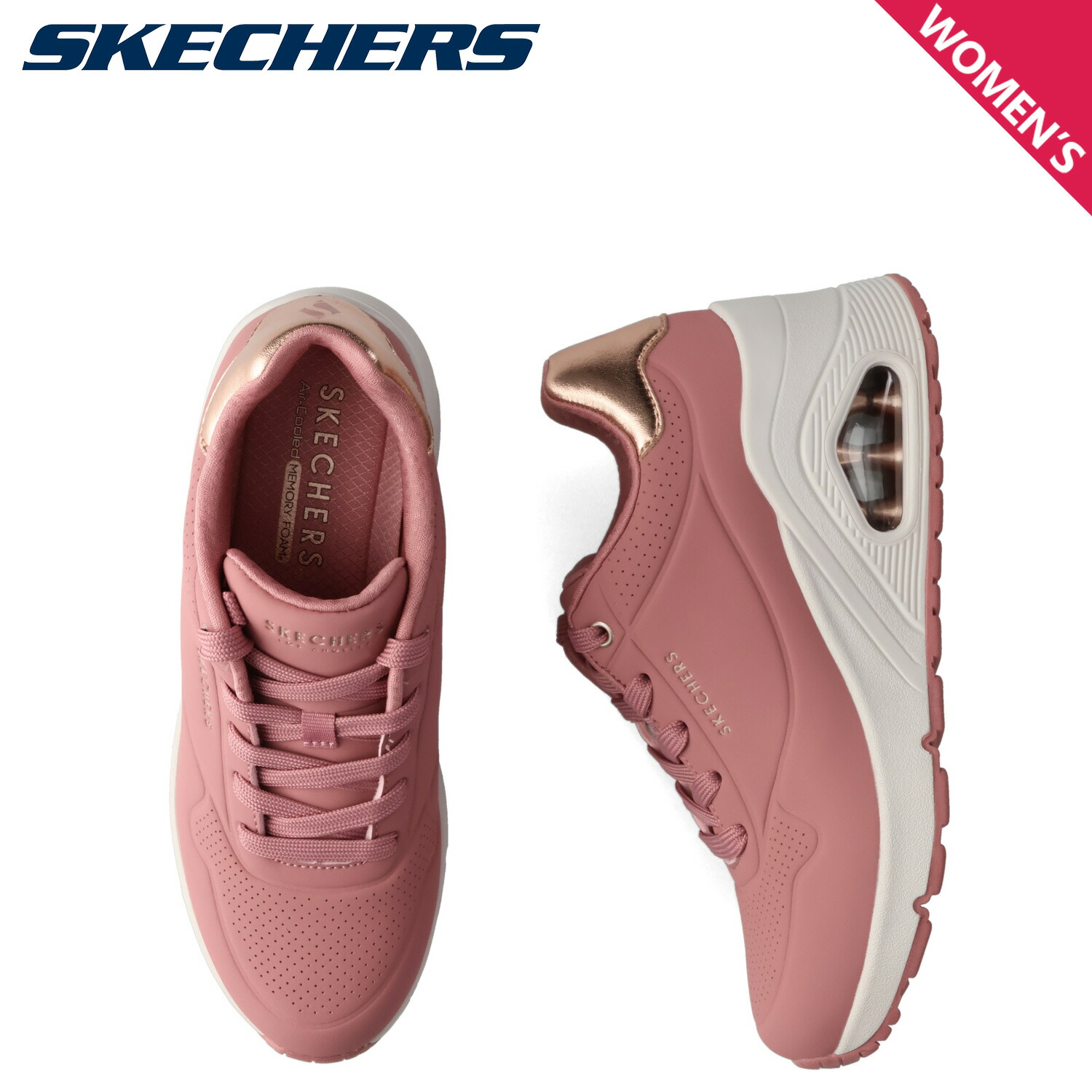 【楽天市場】SKECHERS スケッチャーズ スニーカー ウノ ウェッジ レディース 厚底 UNO WEDGE ピンク 177520 母の日 ...