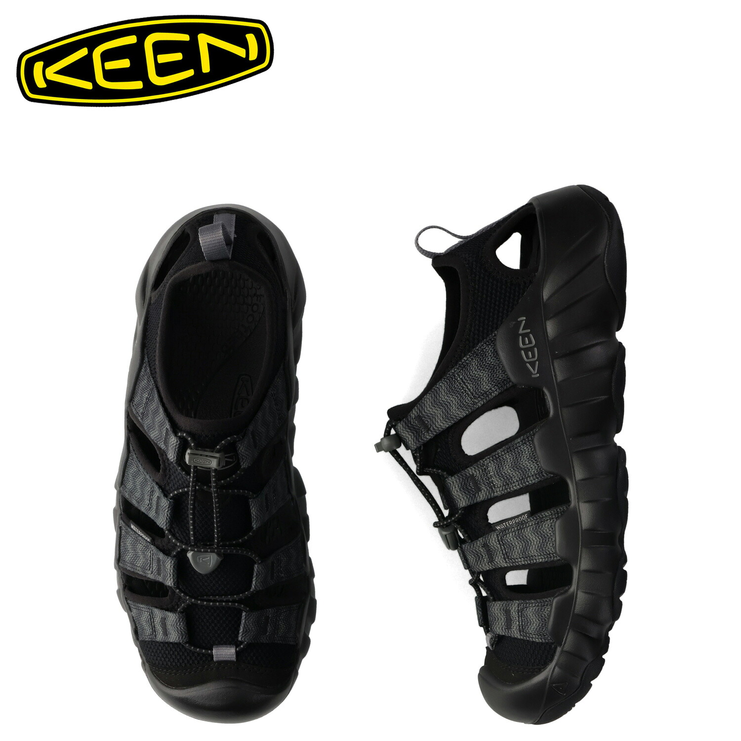 キーン KEEN サンダル スポーツサンダル ハイパーポート エイチツー メンズ 軽量 耐久 抗菌 防臭 速乾 水陸両用 HYPERPORT H2 ブラック 黒 1028652