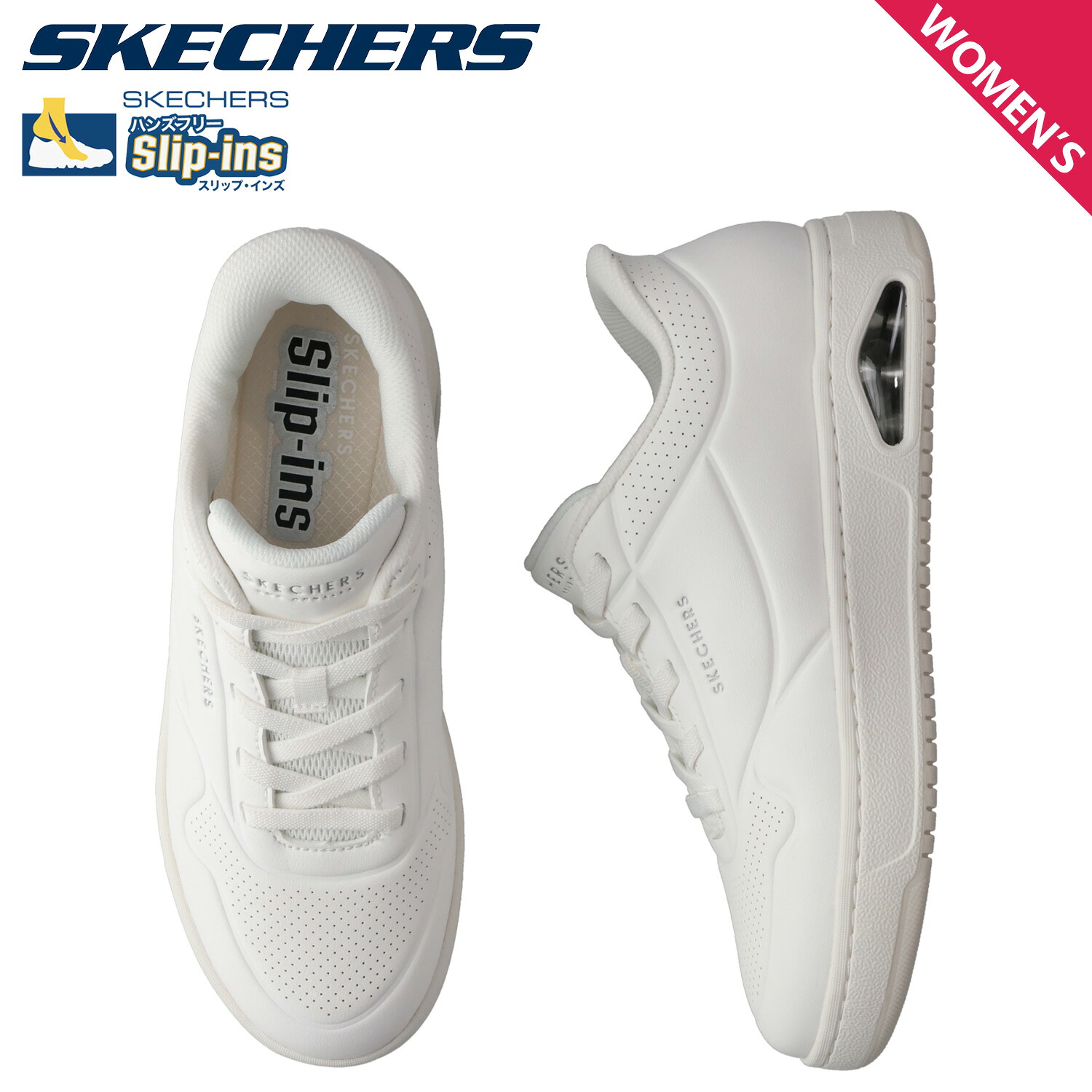 SKECHERS スケッチャーズ スリップインズ ウノ CTL レイング ロー スニーカー レディース SLIP-INS UNO CTL ホワイト 白 177831 母の日