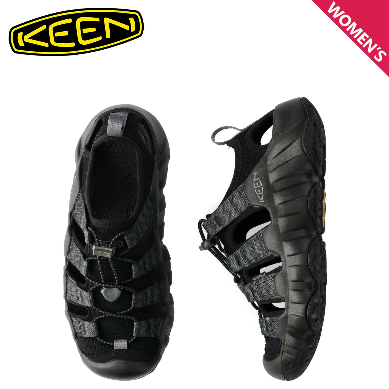【最大1000円OFFクーポン発行中】 キーン KEEN サンダル スニーカーサンダル ハイパーポート エイチツー レディース 水陸両用 HYPERPORT H2 ブラック 黒 1028657|シュガーオンラインショップ