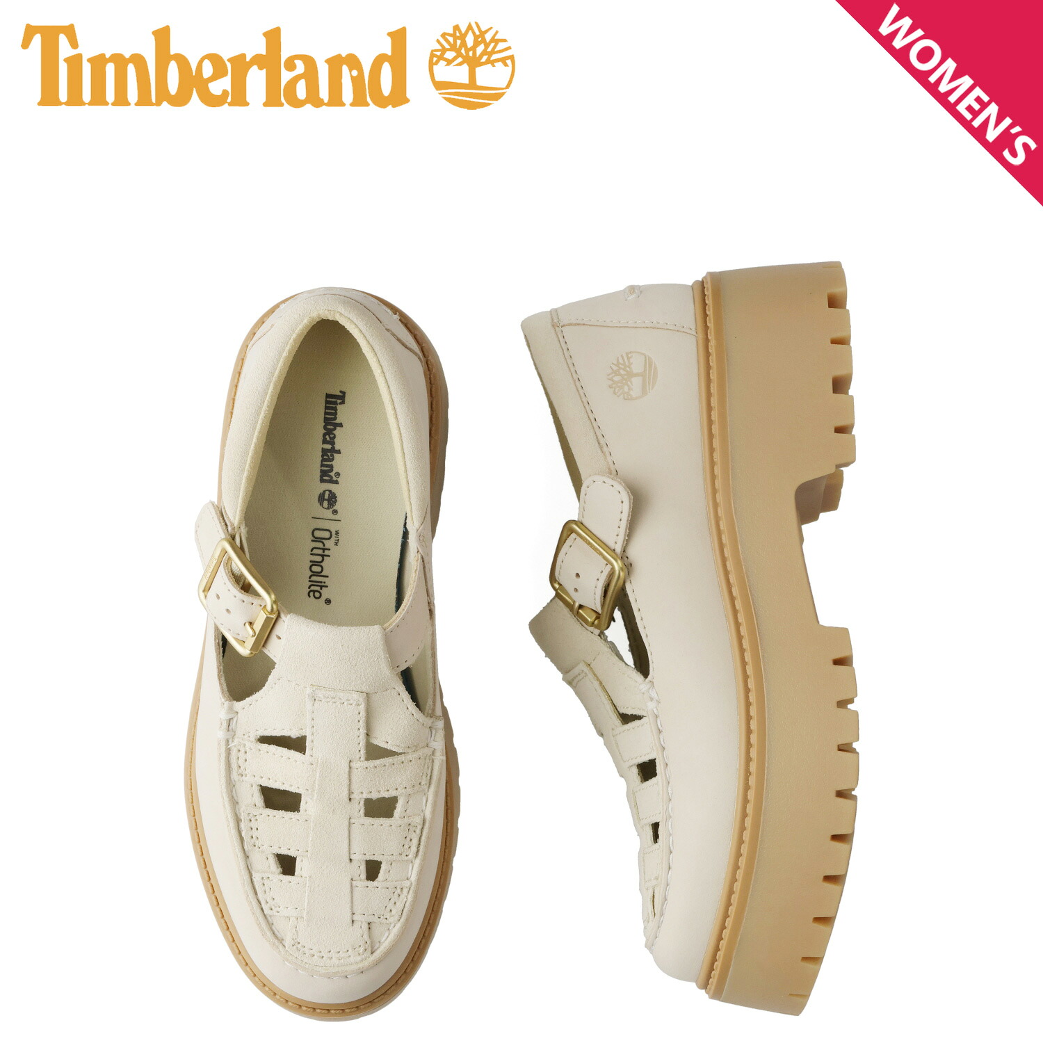 【最大1000円OFFクーポン発行中】 Timberland ティンバーランド シューズ ストーン ストリート バックル レディース 革 レザー 本革 厚底 STONE STREET BUCKLE ホワイト 白 A4188｜シュガーオンラインショップ 16,060円