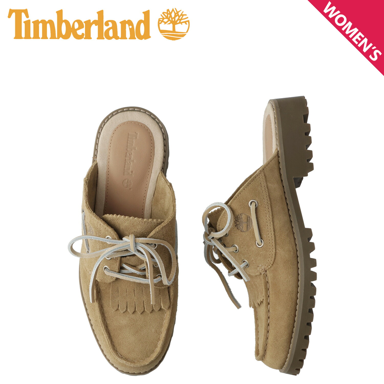 Timberland ティンバーランド スリーアイ サンダル ミュール レディース 本革 NOREEN 3-EYE MULE ベージュ A4198