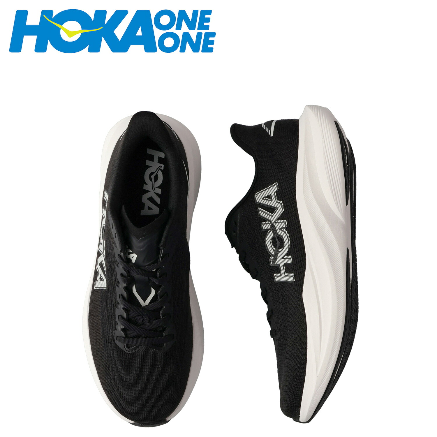 HOKA ONE ONE ホカオネオネ マッハ7 スニーカー メンズ MACH 7 ブラック 黒 1171904-BWHT｜シュガーオンラインショップ