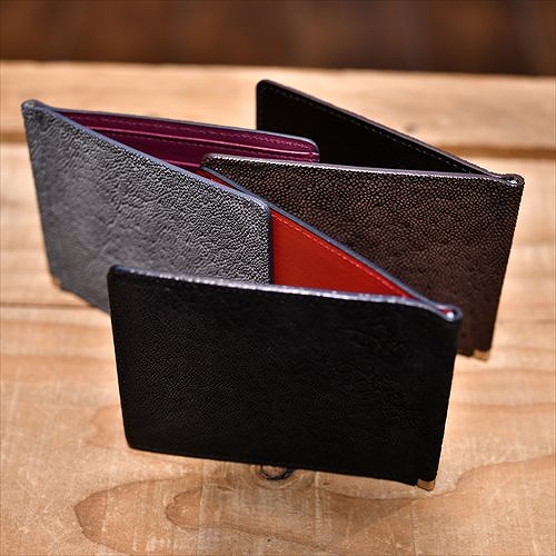 2つ折り財布　コードバン　ハンドメイド　￼ 楽天市場】コードバン 二つ折り財布 ショートウォレット 【一年