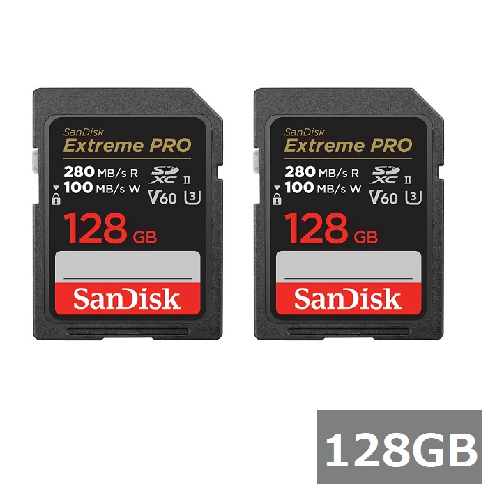 【ｽｰﾊﾟｰSALE P5倍】 【2書き割り】 サンディスク SD歌留多 SDXC SDSDXEP-128G-GN4IN Extreme PRO 128GB Sandisk SDXC歌留多 V60 SD UHS-II 写真機 ディジカメ テレビカメラ マイコン 並行輸入品