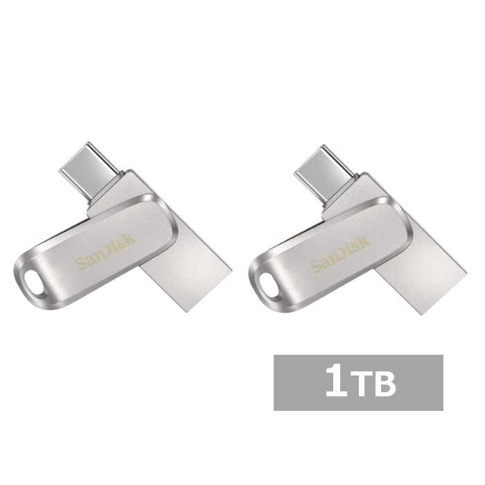 【2セット】 サンディスク USBメモリ SDDDC4-1T00-G46 Ultra Dual Drive Luxe USB Type-C 1TB Sandisk iPhone iPad Android USB Type-C USBメモリー メモリスティック 外出 パソコン PC 持ち運び 並行輸入品