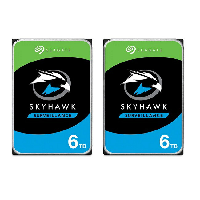 【2セット】 Seagate Skyhawk 内蔵HDD ST6000VX009 6TB シーゲイト ハードドライブ HDD 内臓ハードディスク 監視カメラ用 業務用 3.5インチ SATA 並行輸入品｜SUGAR TIME